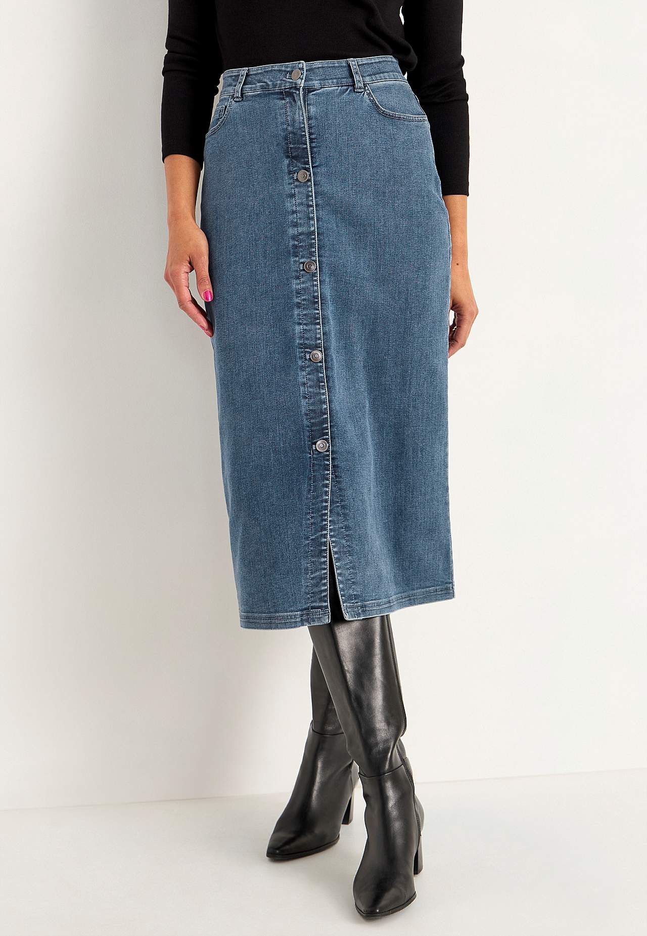 Superstretch denim skjørt
