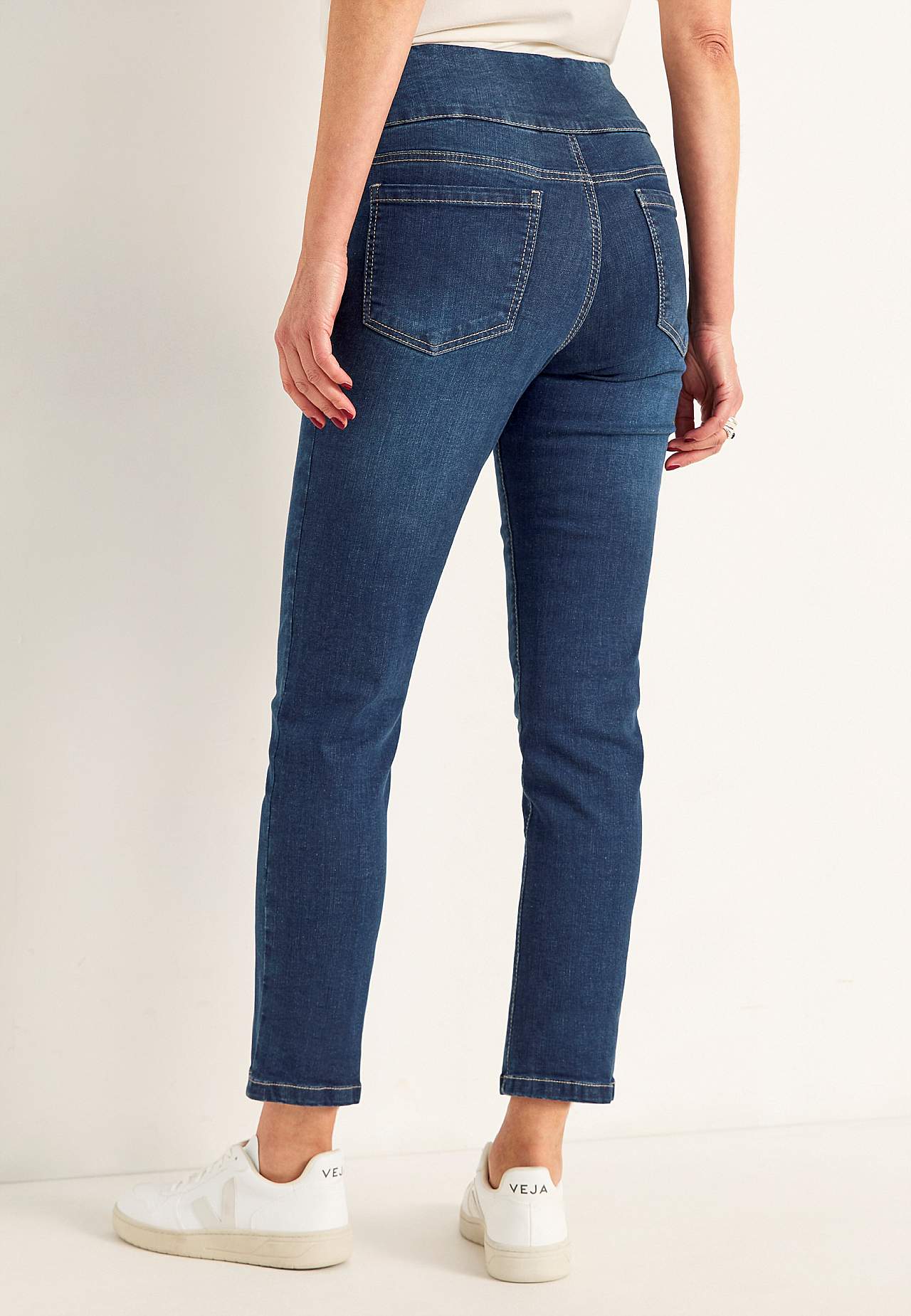 Superkomfortabel ankeljeans i denim