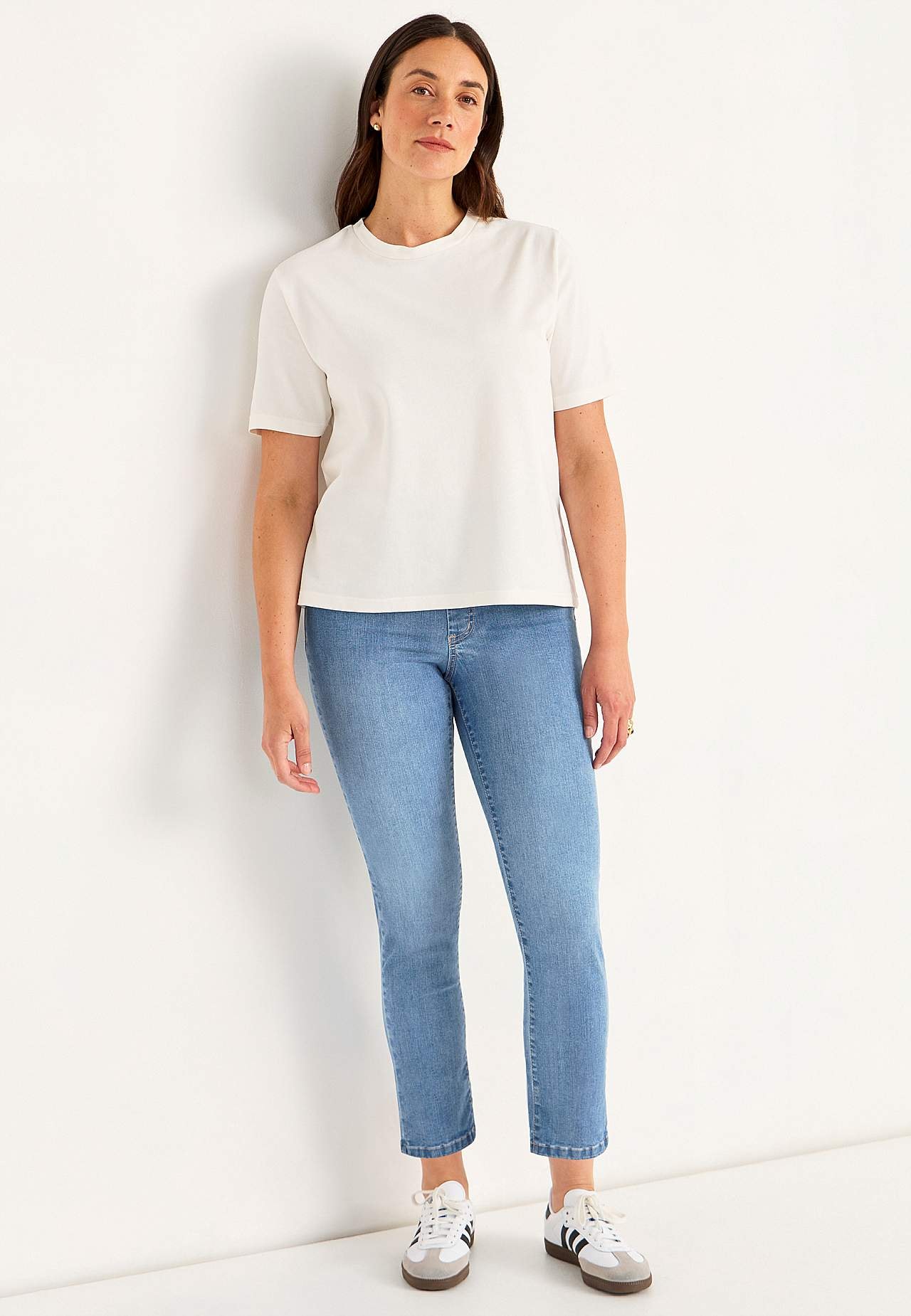 Superkomfortabel ankeljeans i denim