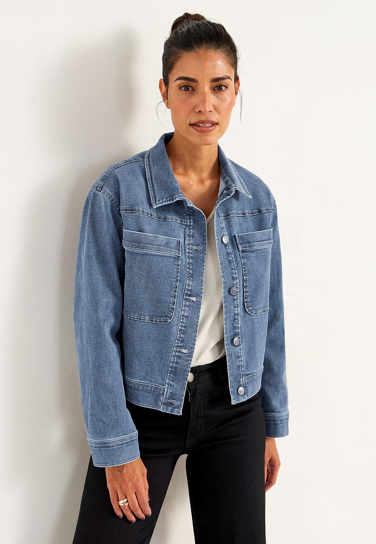 Denimjakke med stretch