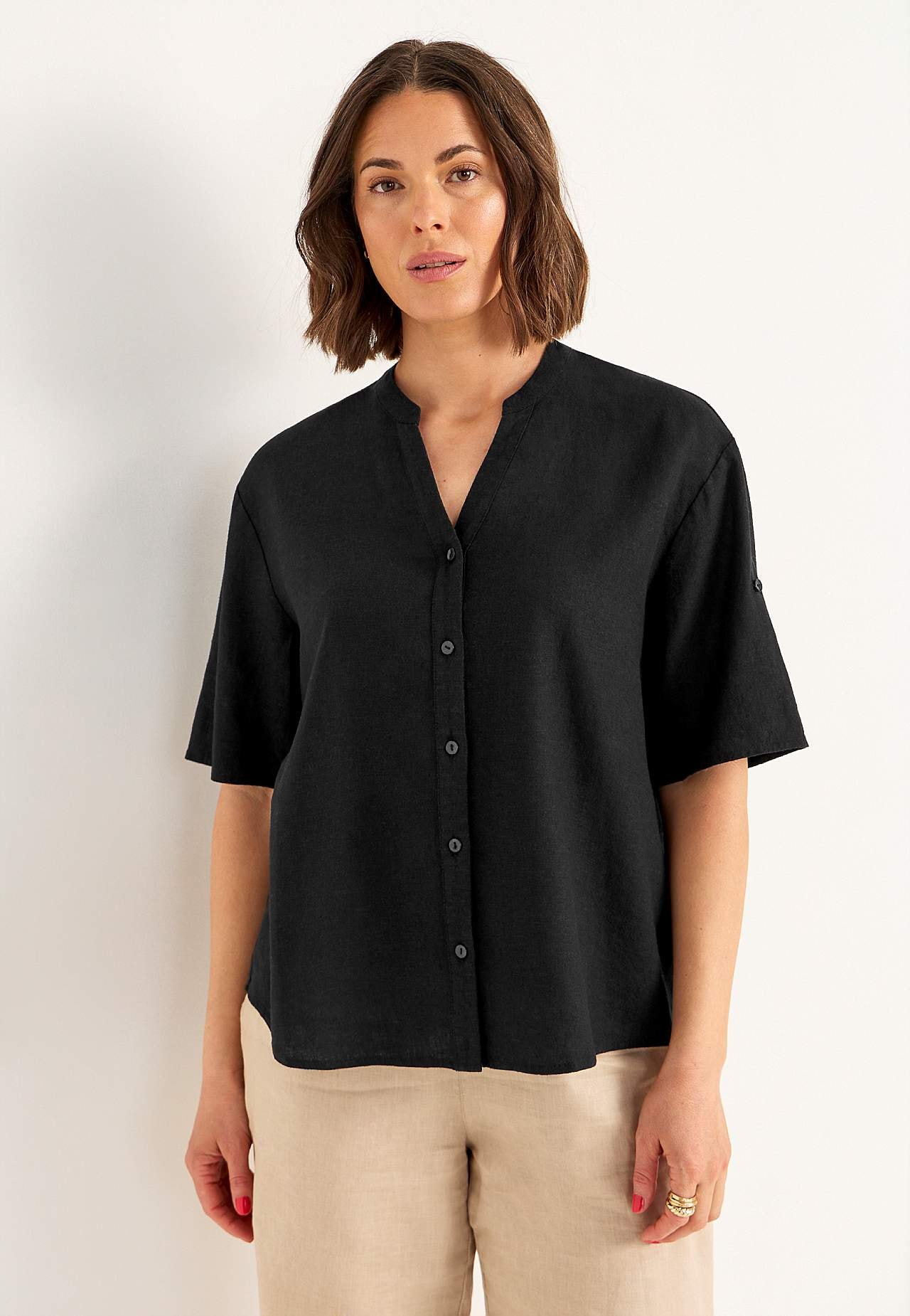 Bluse i linmiks