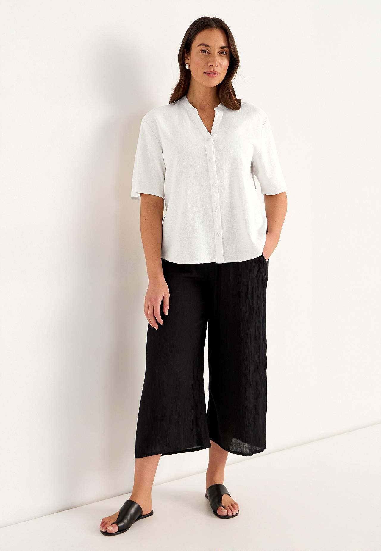 Bluse i linmiks