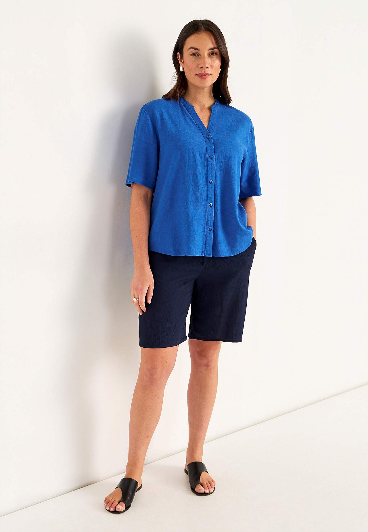Bluse i linmiks