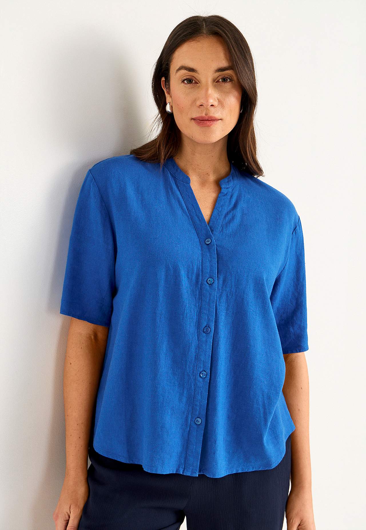 Bluse i linmiks