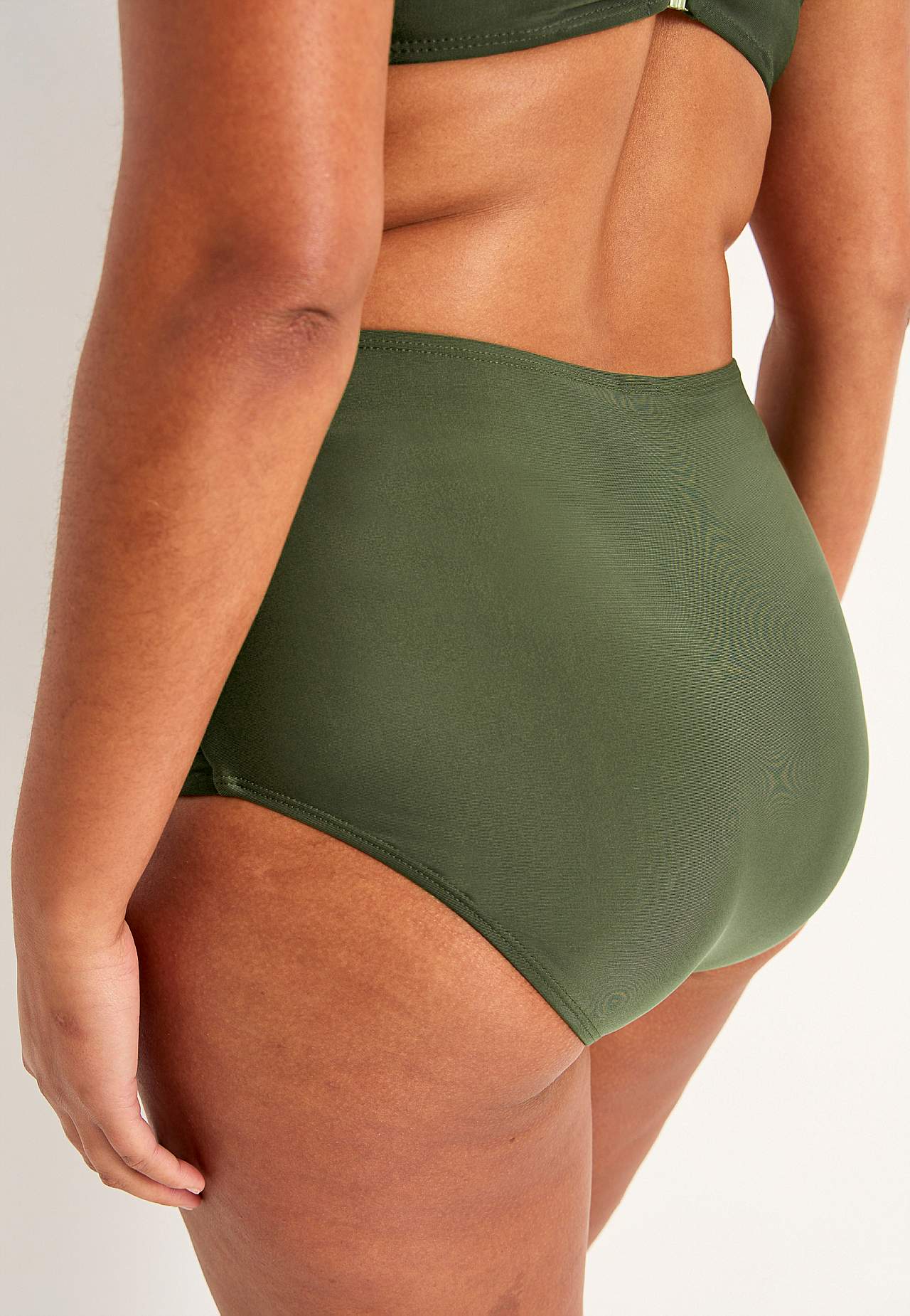 Ensfarget bikiniunderdel med høy midje Honolulu