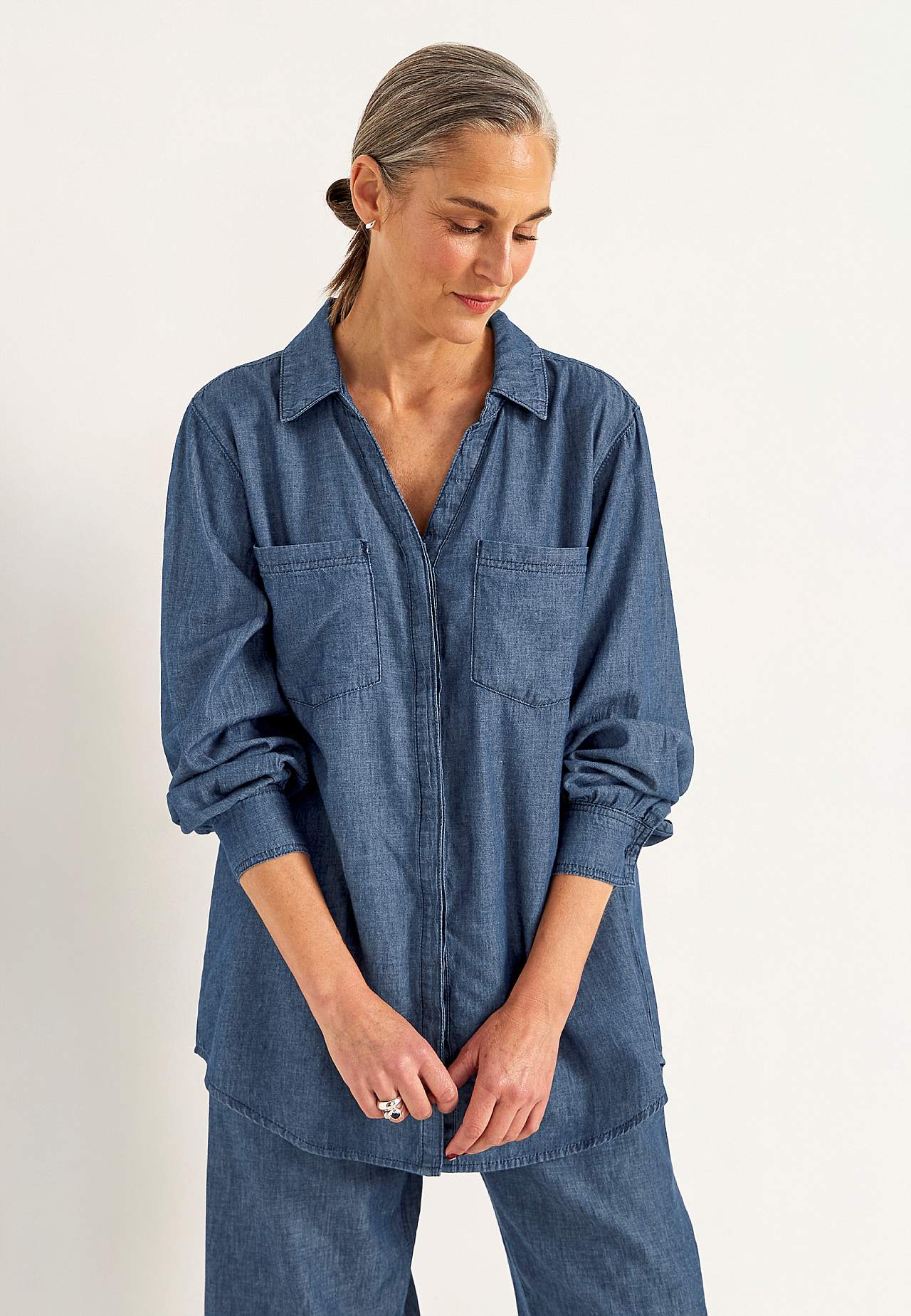 Denimskjorte med knapper