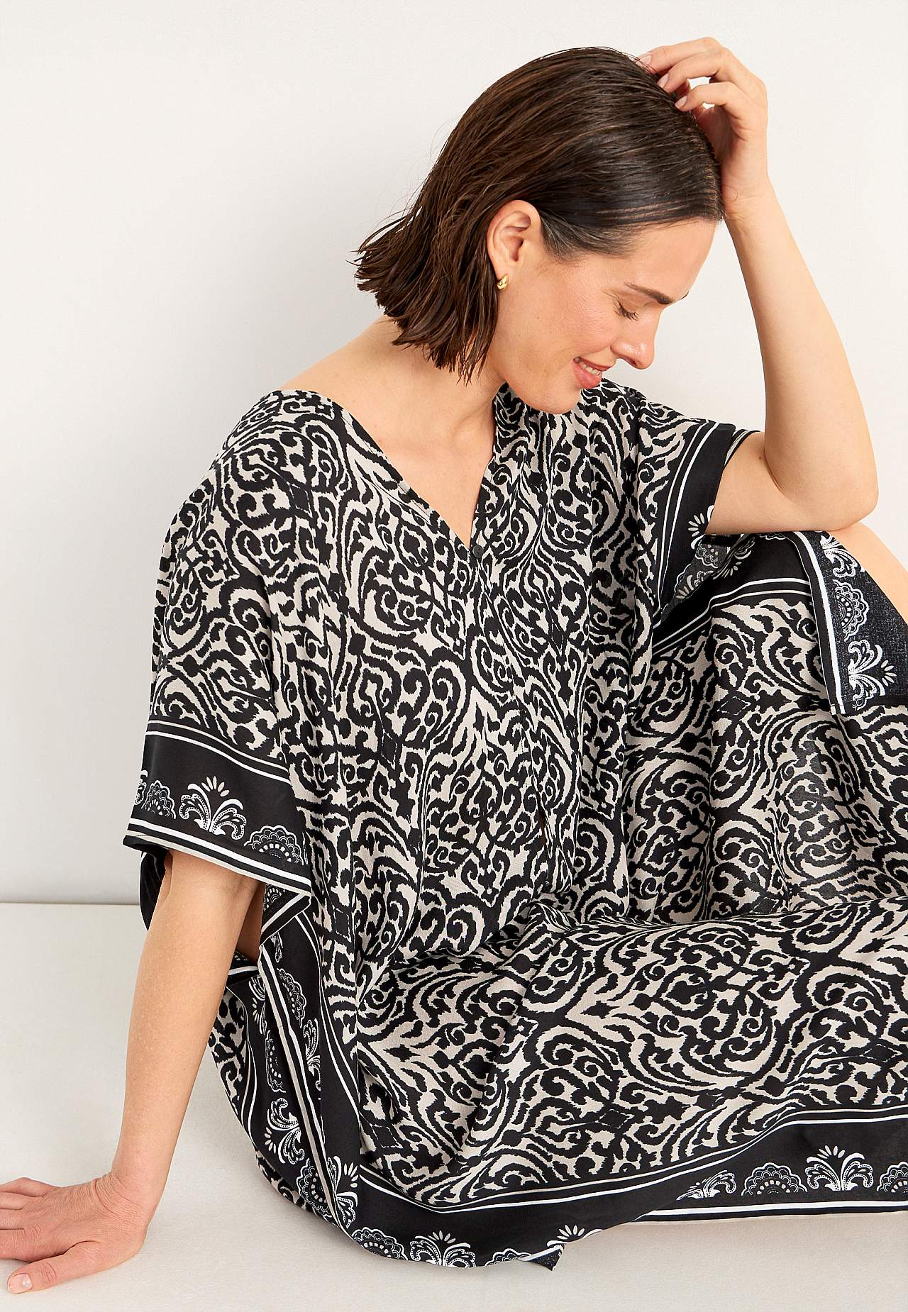 Strandkaftan med knapper