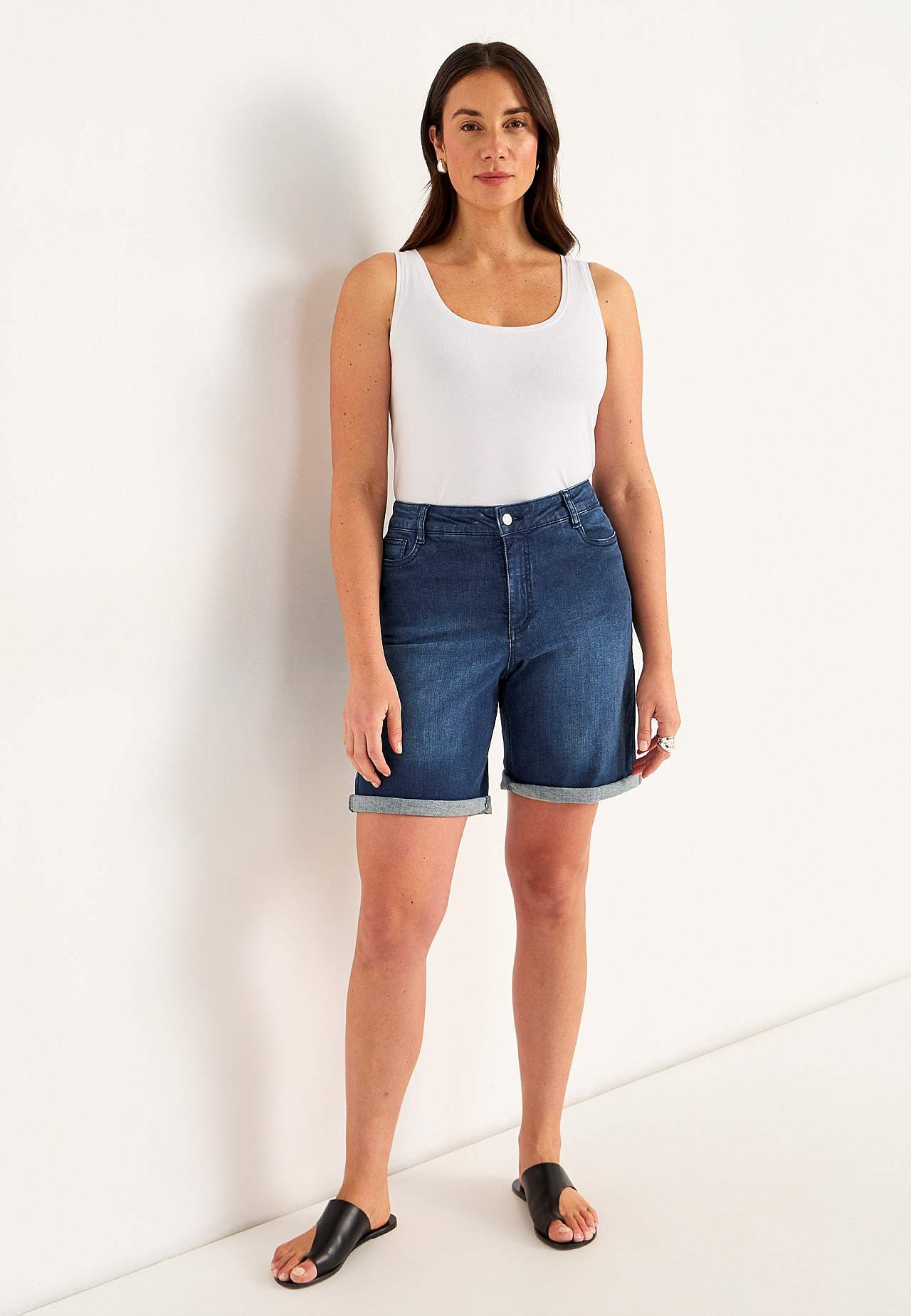 Jeans-shorts med komfortabel stretch