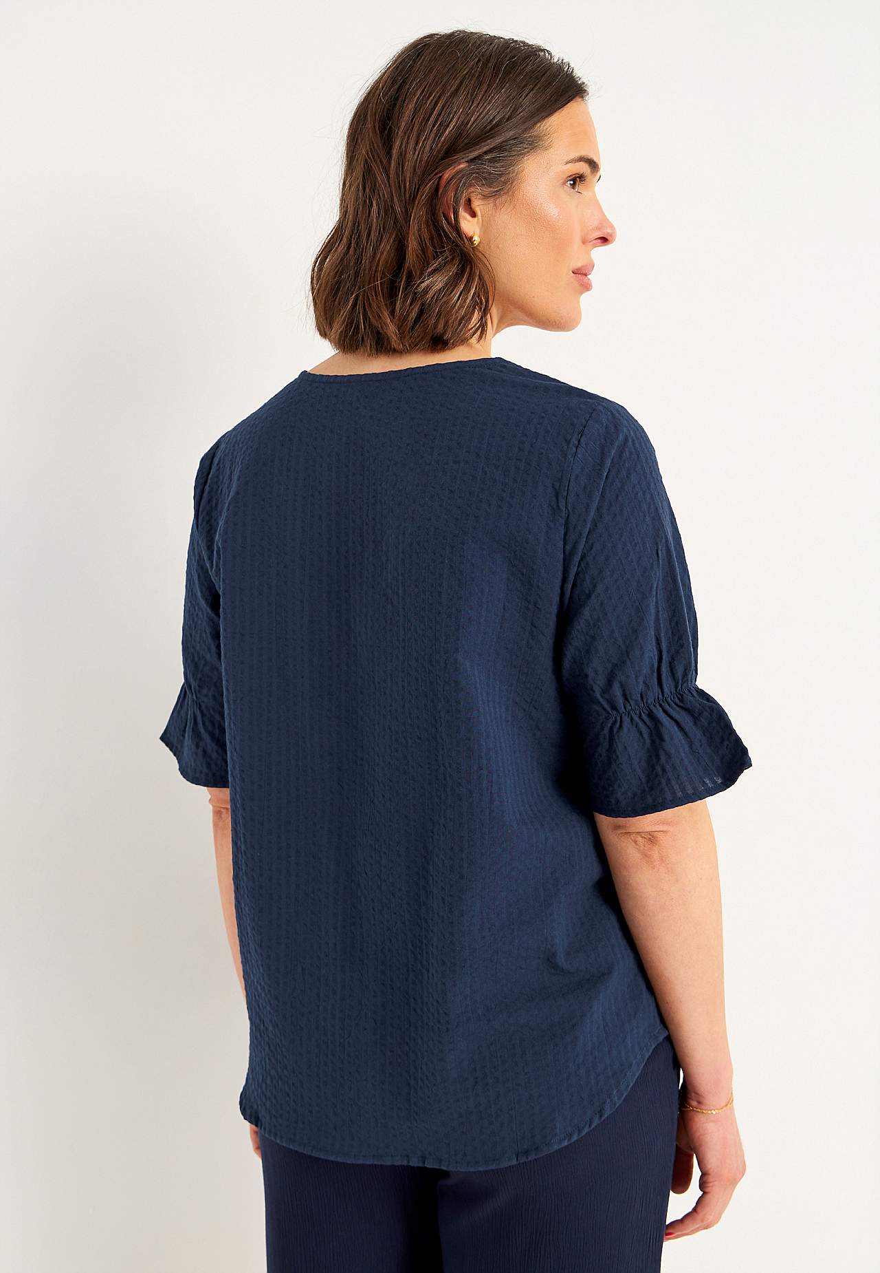 Bluse i seersucker