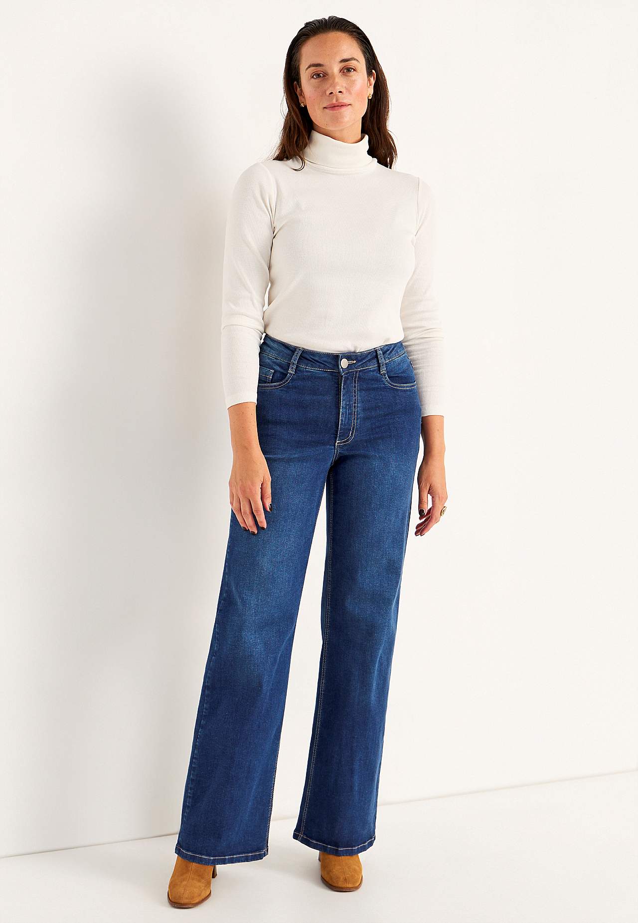 Vide, lange jeans med høy midje Renata