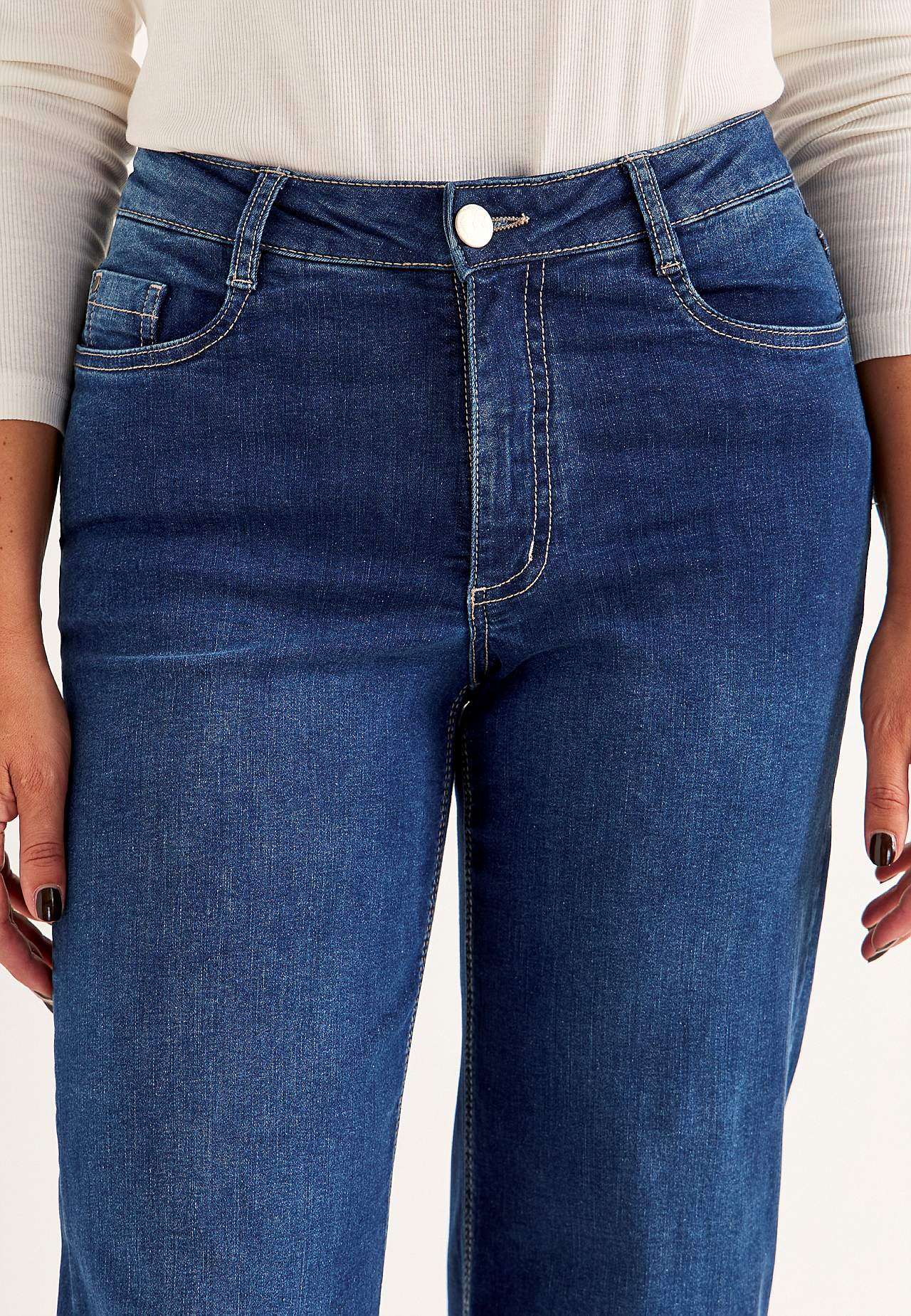 Vide, lange jeans med høy midje Renata