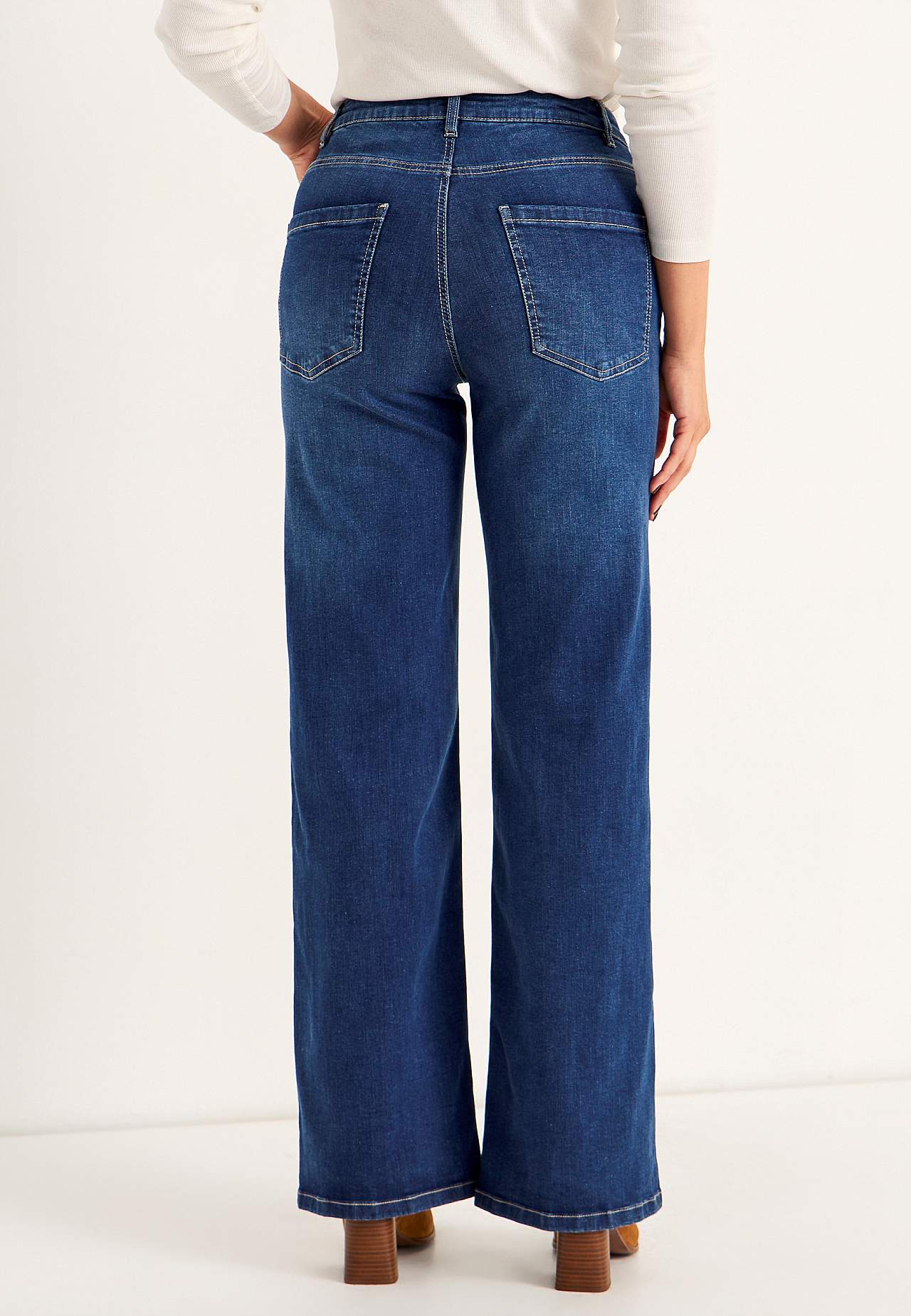 Vide, lange jeans med høy midje Renata
