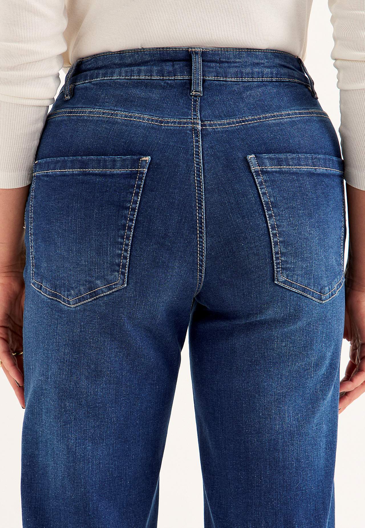Vide, lange jeans med høy midje Renata