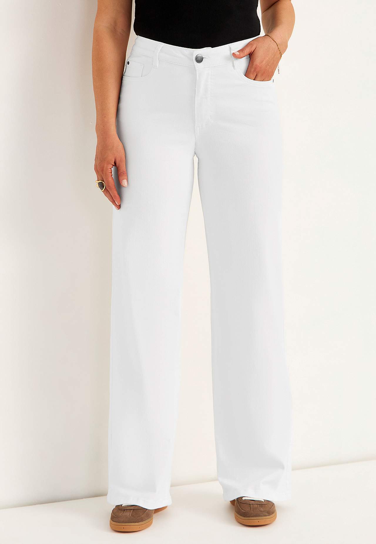 Vide, lange jeans med høy midje Renata