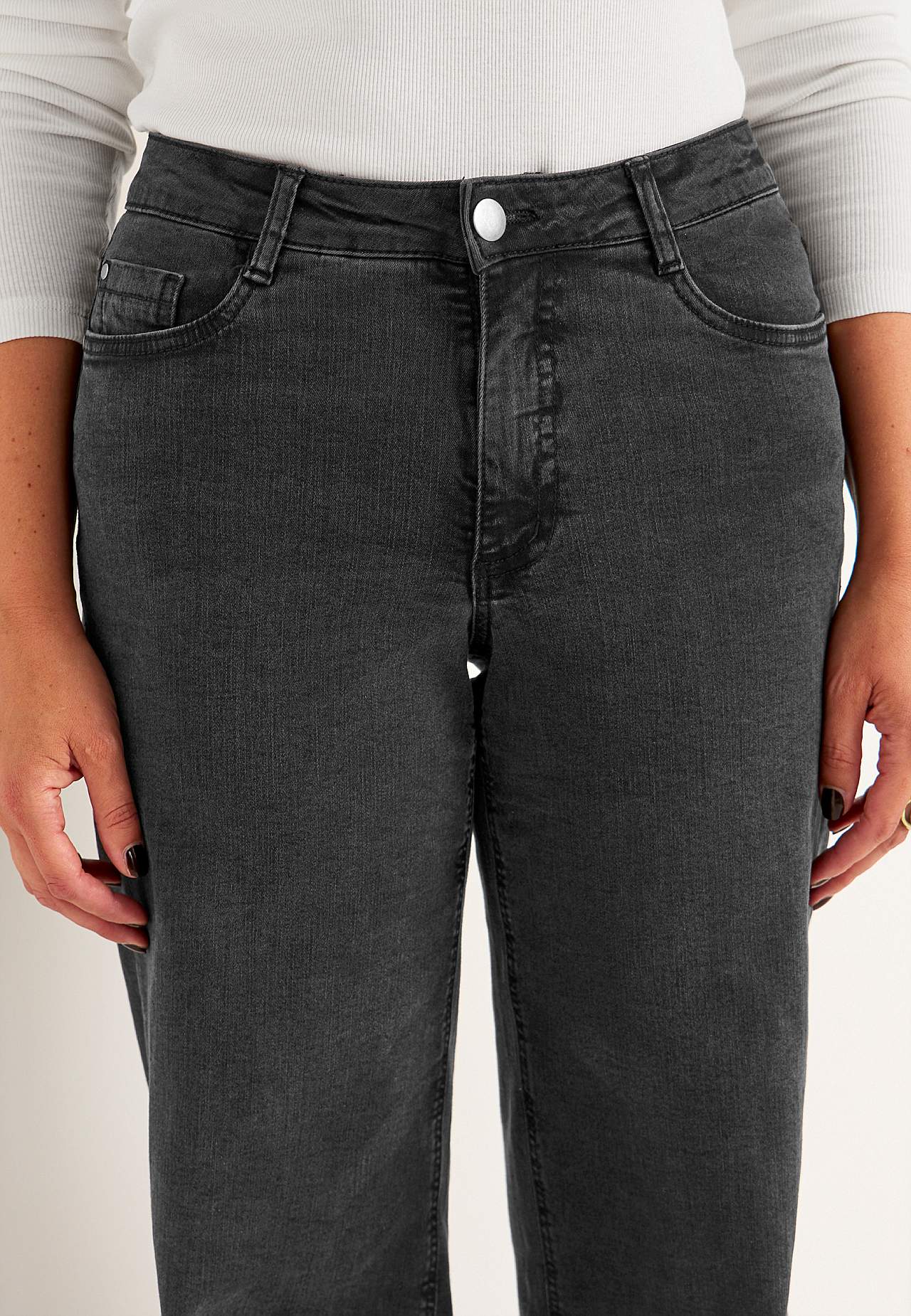 Vide, lange jeans med høy midje Renata