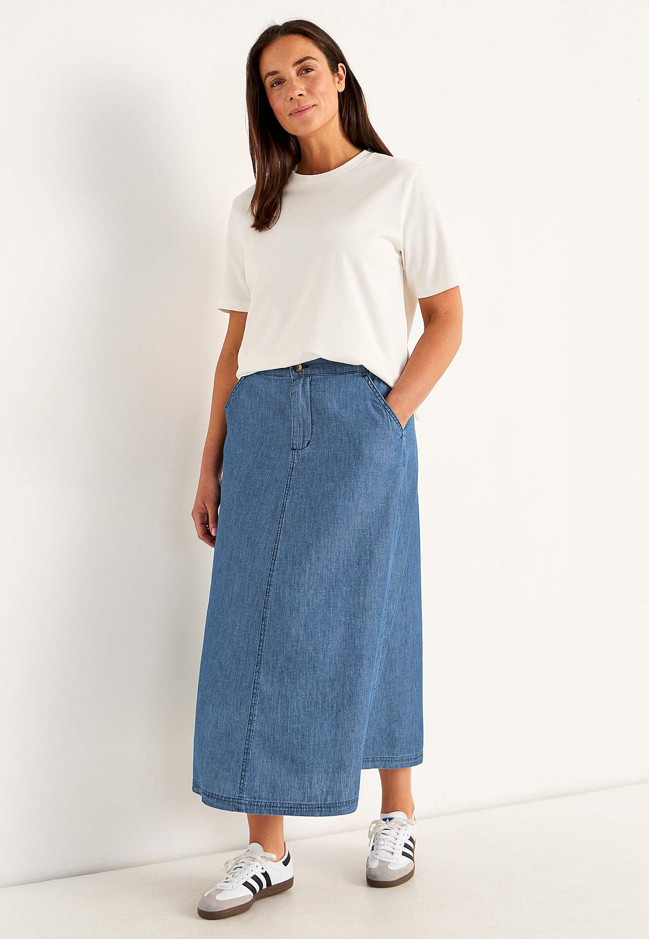 Denim skjørt med lommer