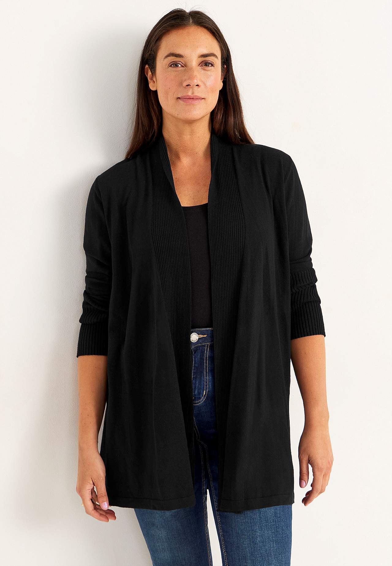 Finstrikket cardigan
