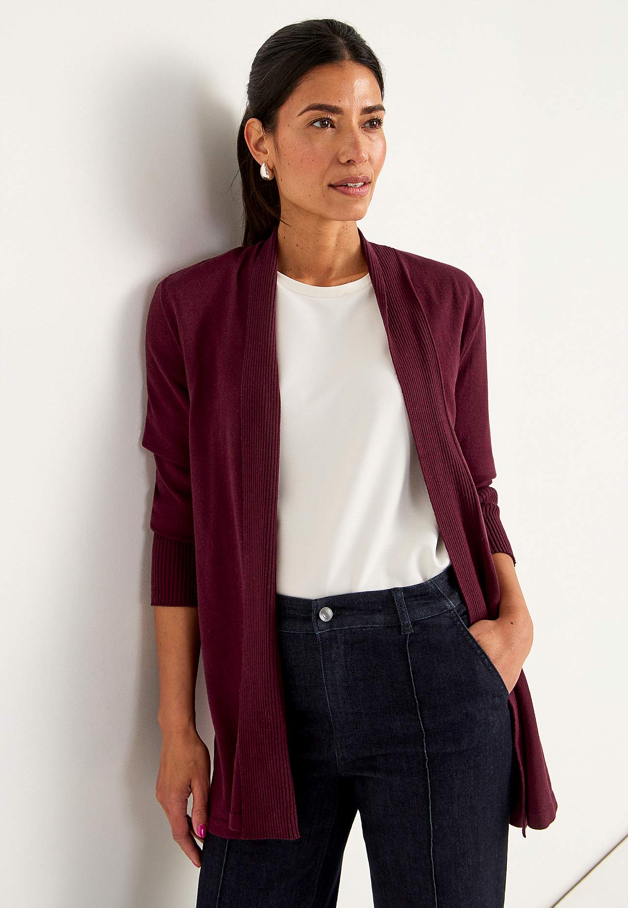 Finstrikket cardigan