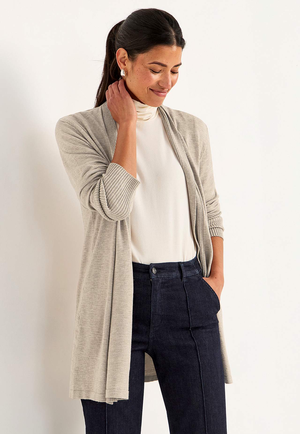 Finstrikket cardigan