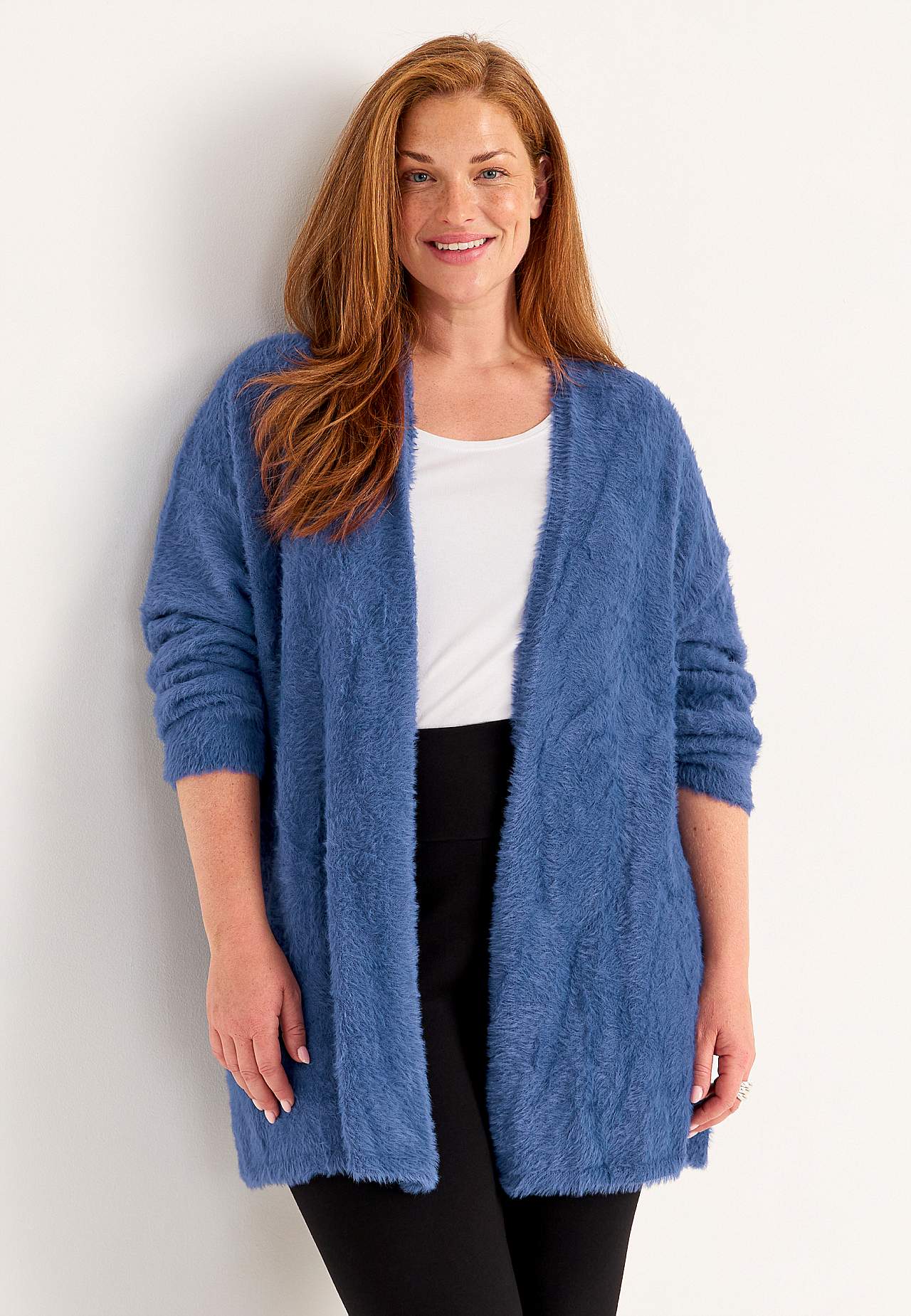 Strikket, åpen cardigan