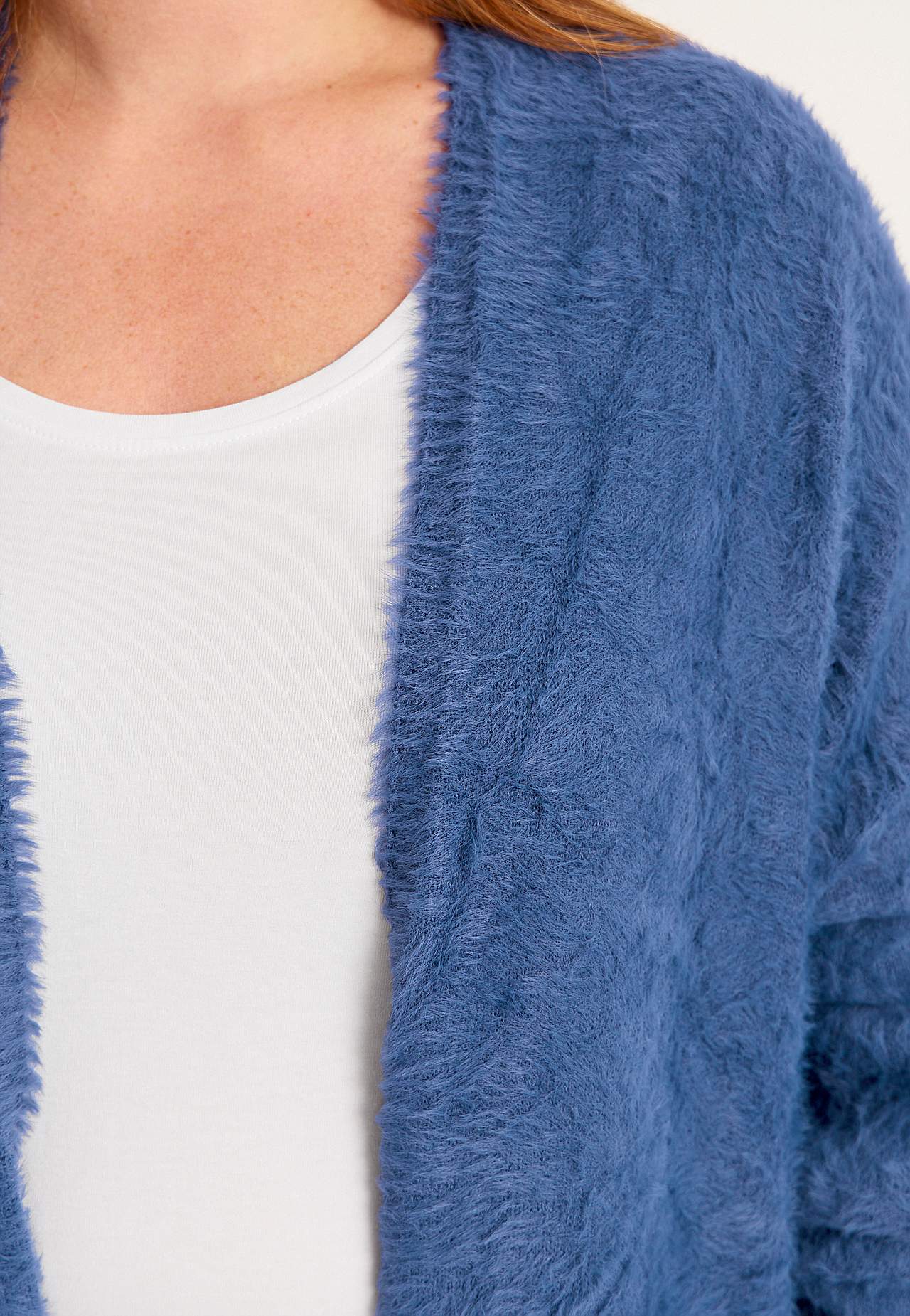 Strikket, åpen cardigan