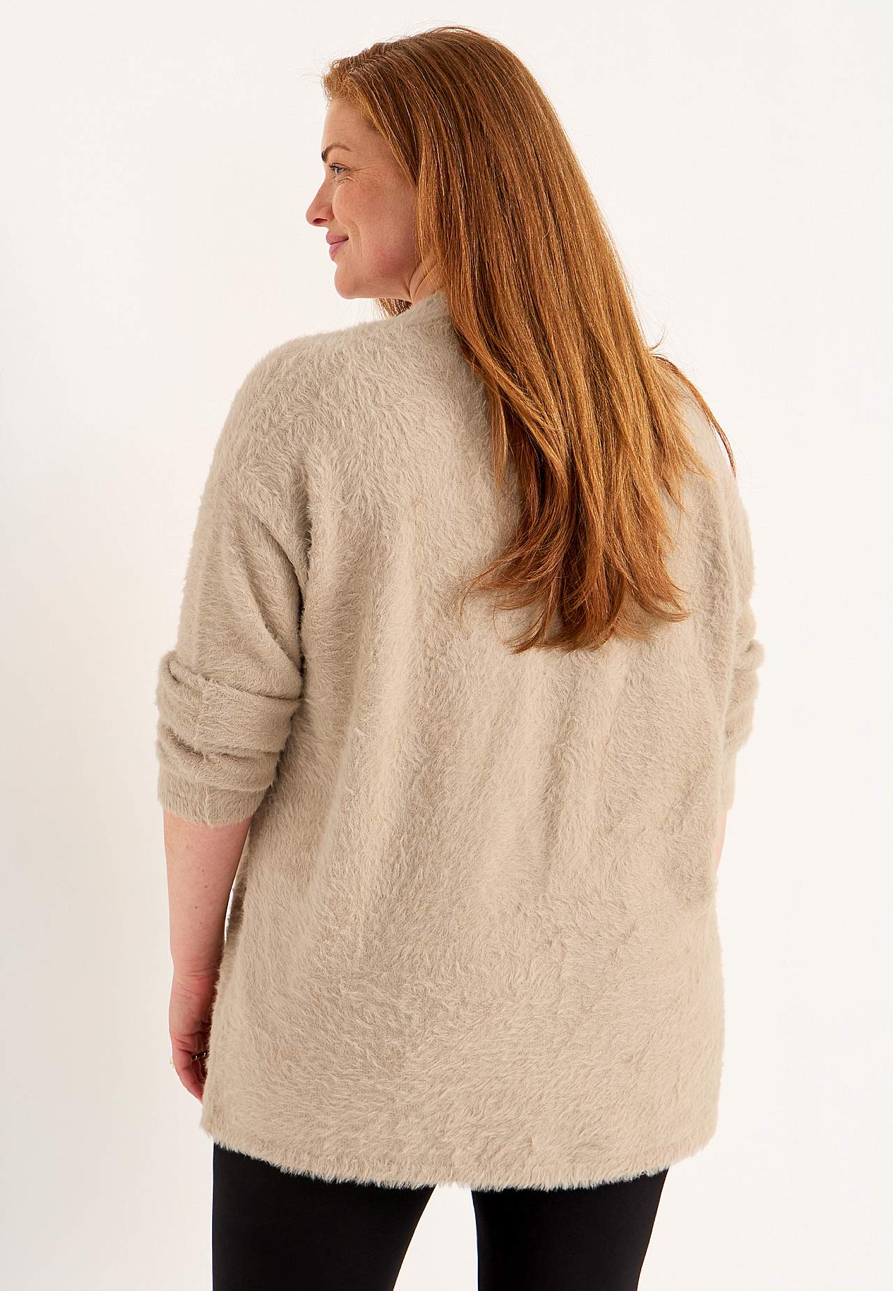Strikket, åpen cardigan
