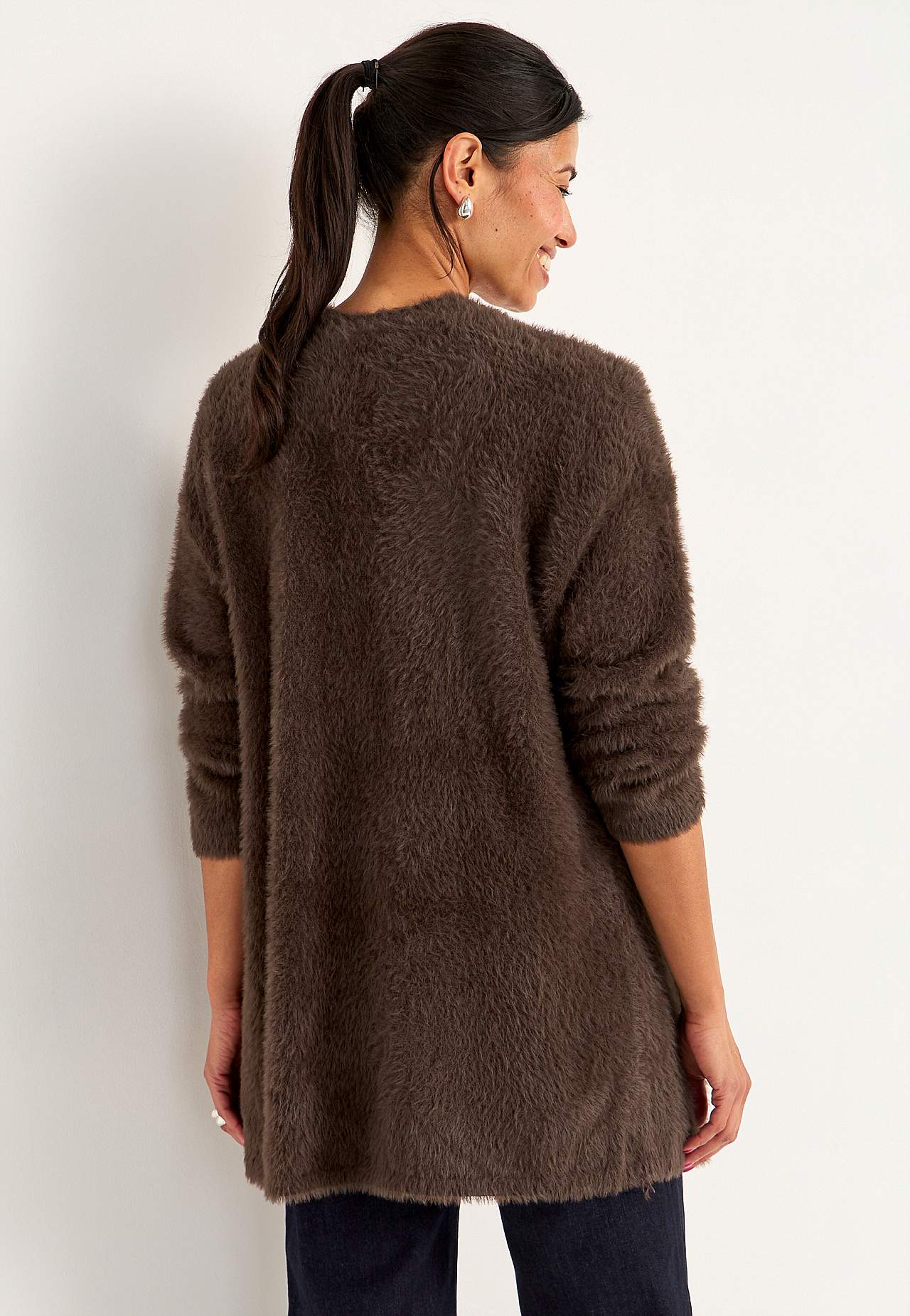 Strikket, åpen cardigan