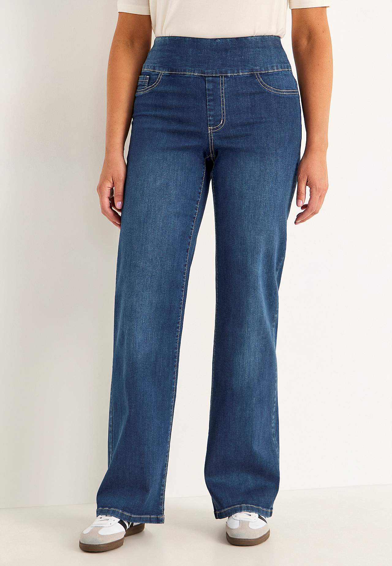 Jeans med høy elastisk midje