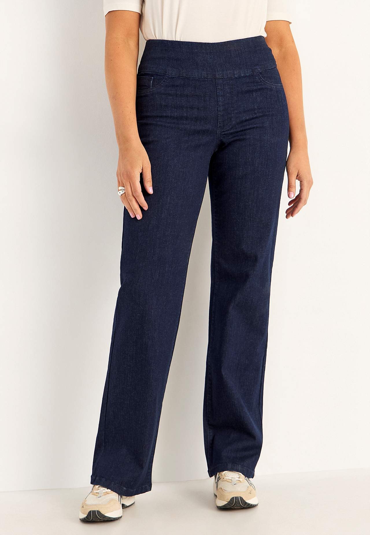 Jeans med høy elastisk midje
