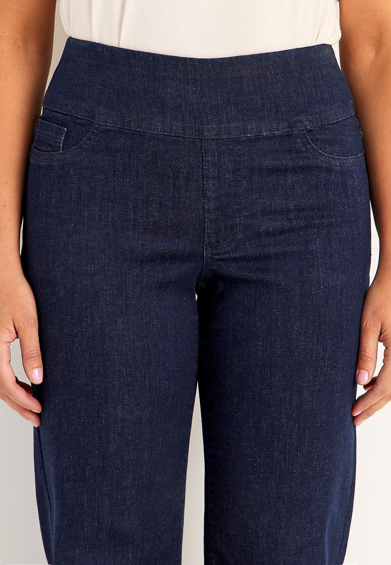Jeans med høy elastisk midje