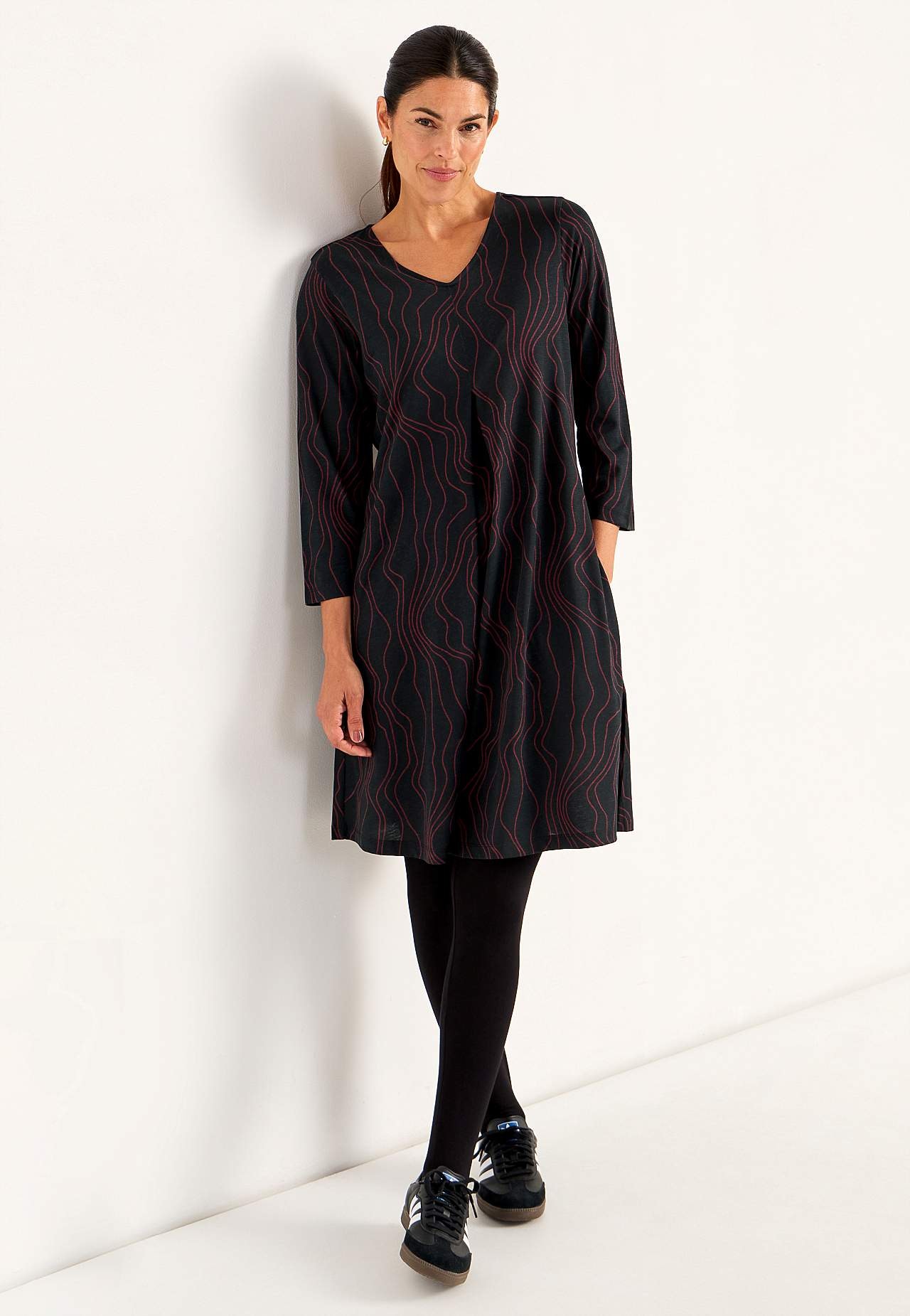 V-halset Jersey-kjole