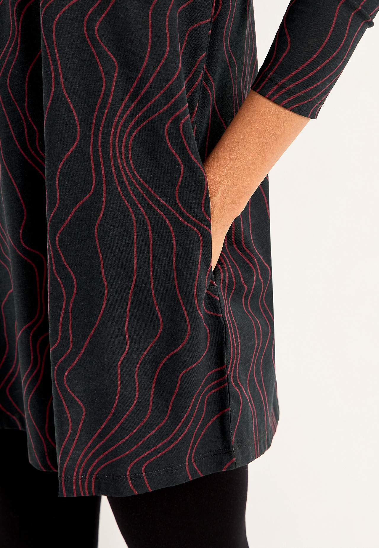 Mønstret jerseytunika med lommer