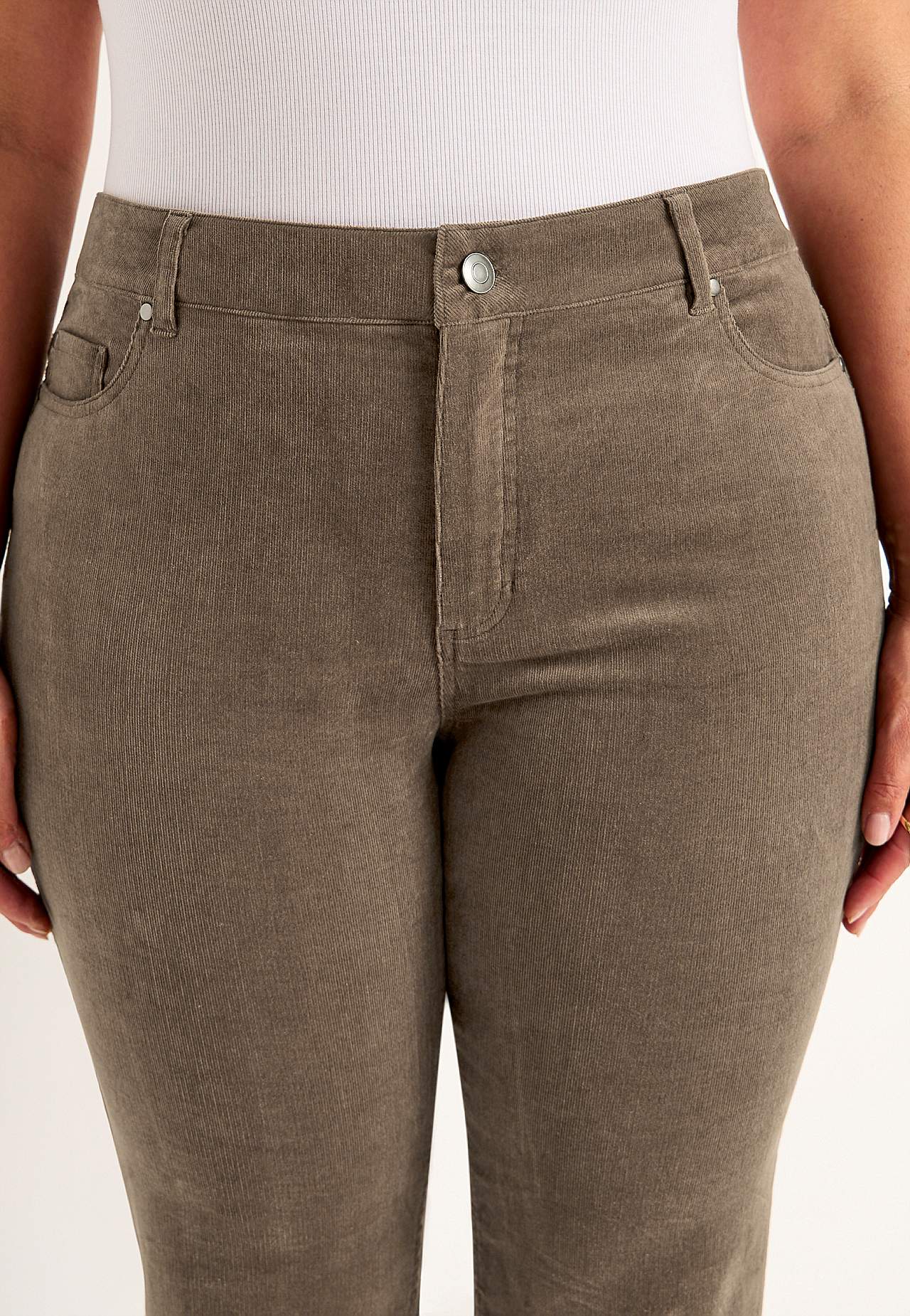 Stretchy kordfløyelsbukse med rette ben