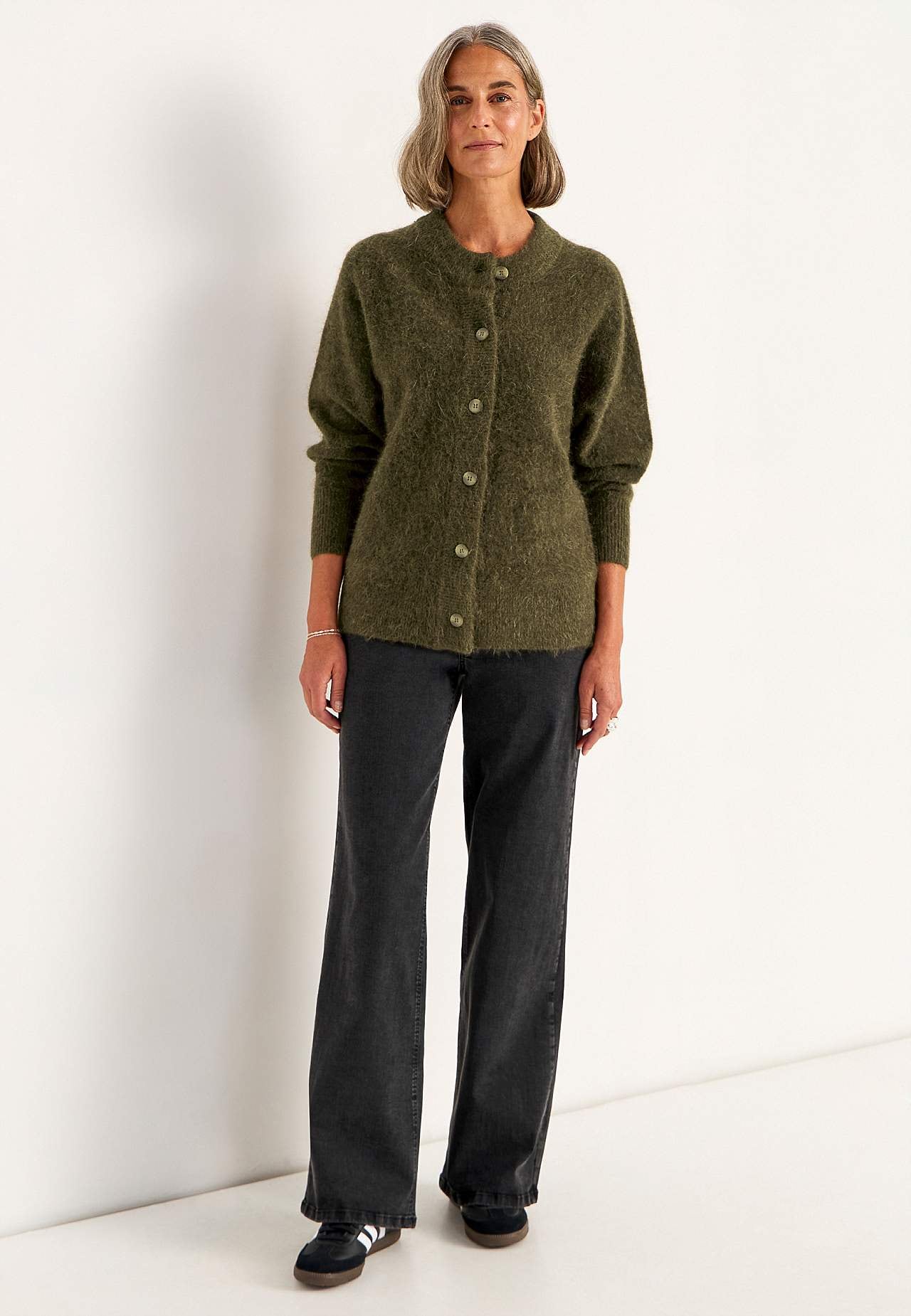 Cardigan Premium i mohair- og ullblanding