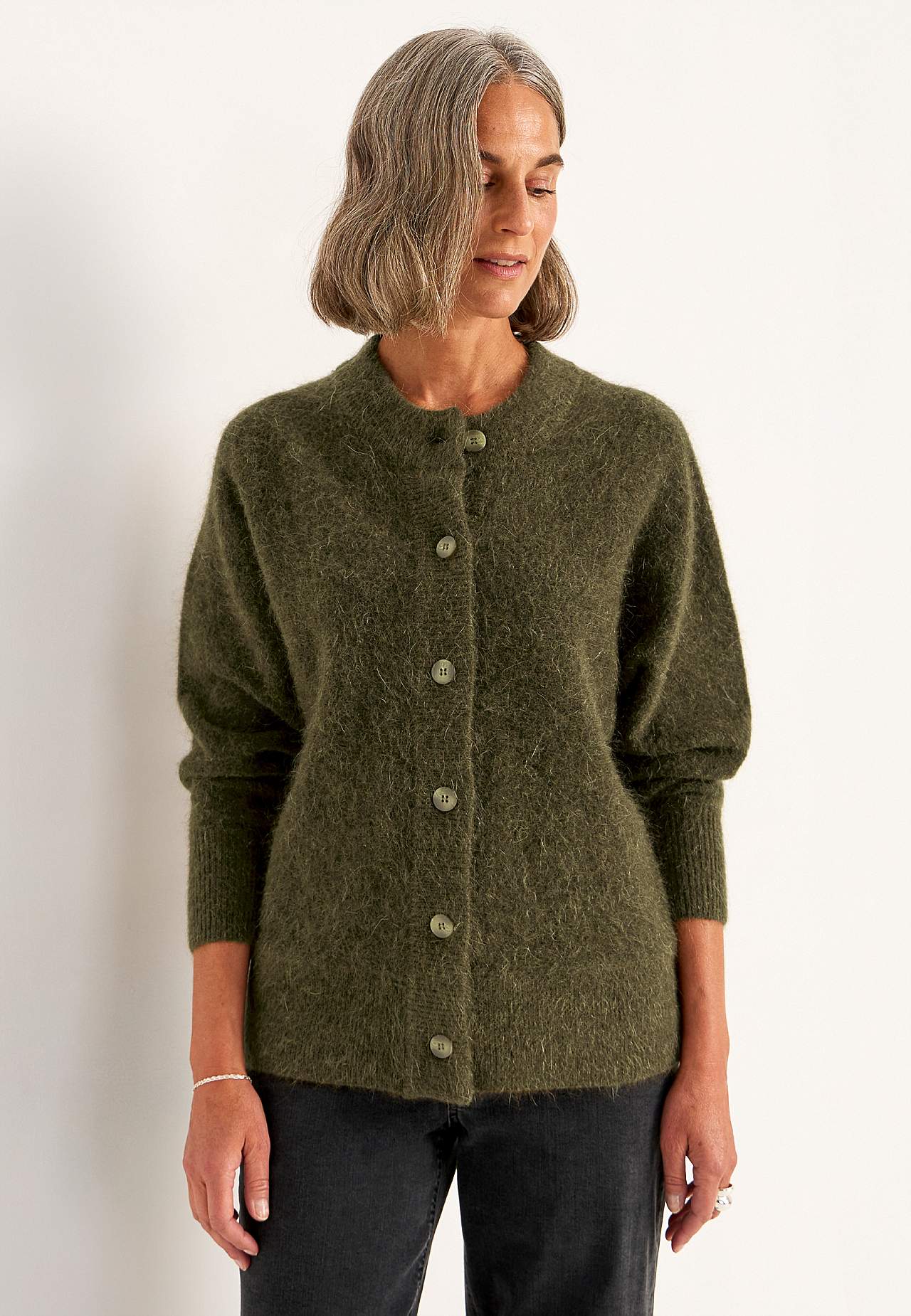 Cardigan Premium i mohair- og ullblanding