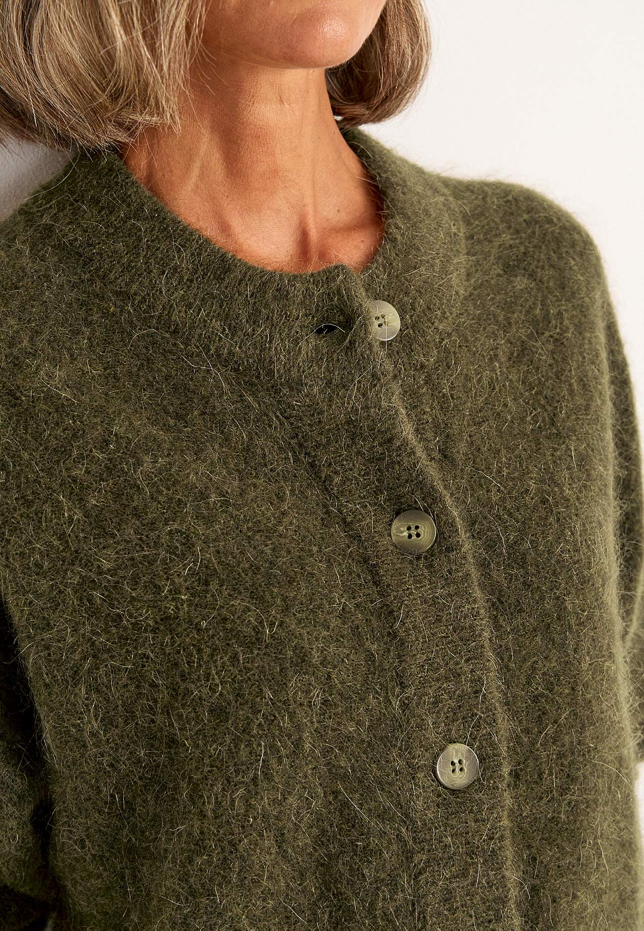 Cardigan Premium i mohair- og ullblanding