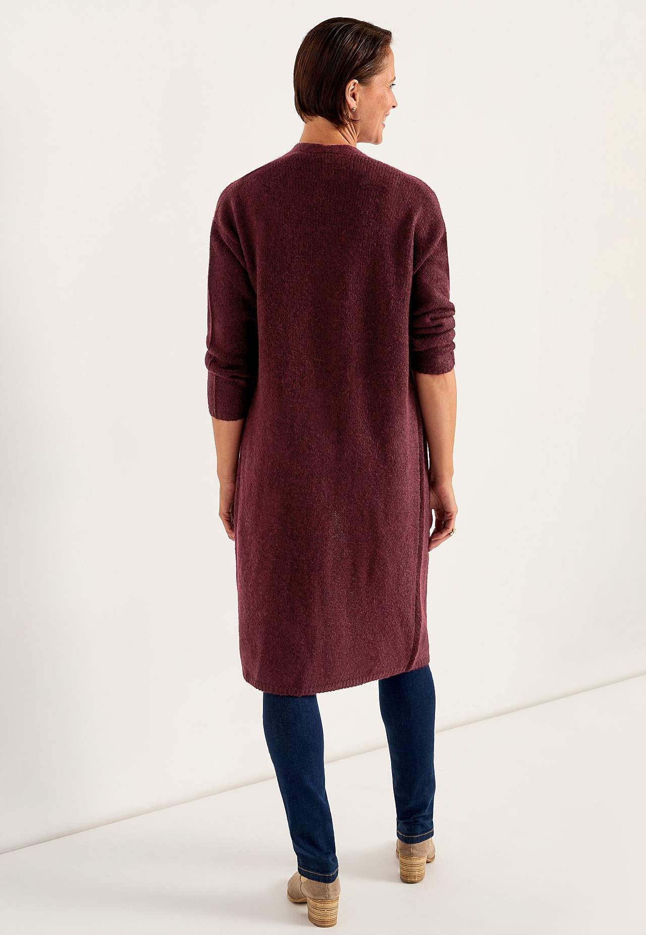 Strikket, lang cardigan