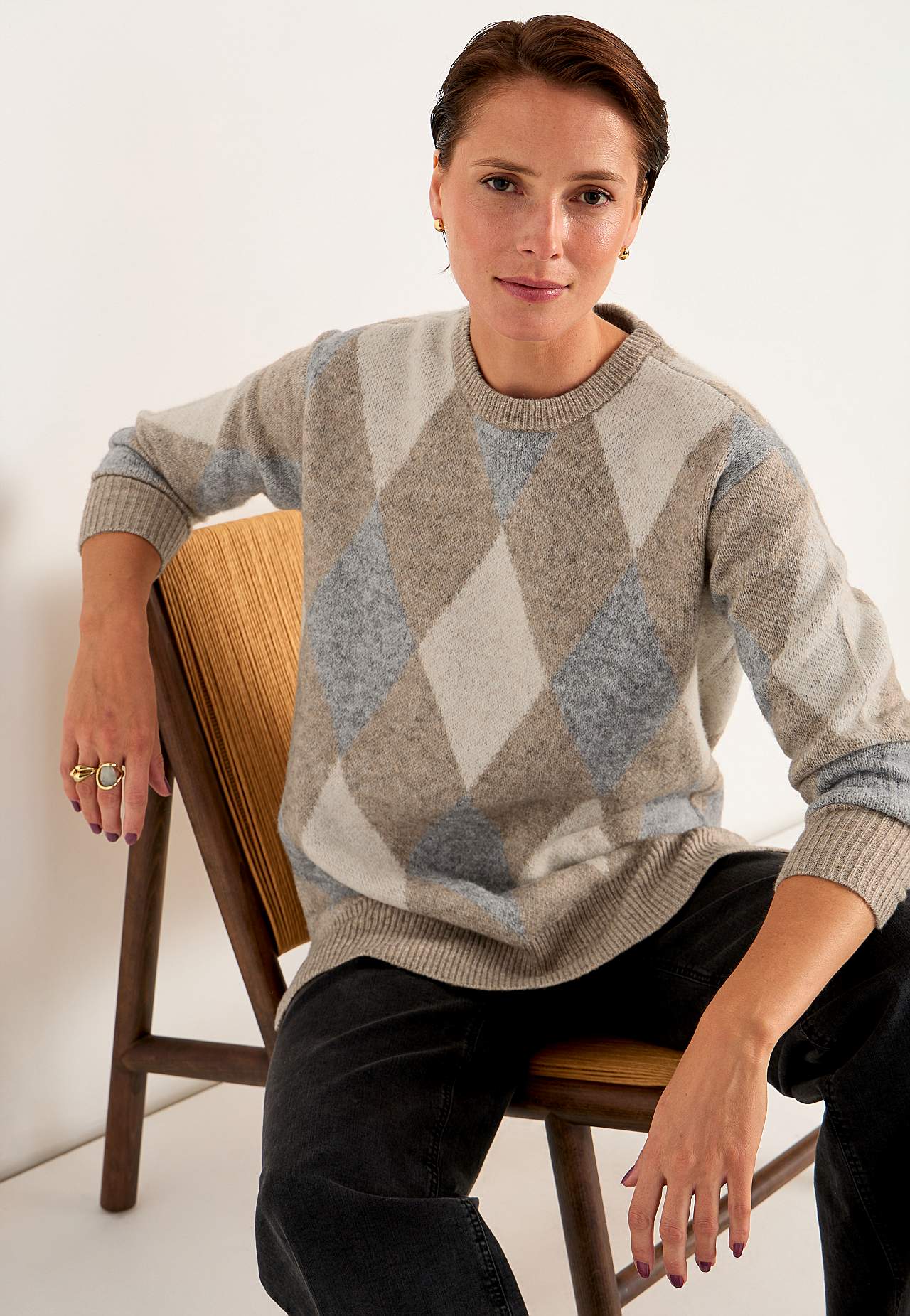 Strikket tunika med splitt