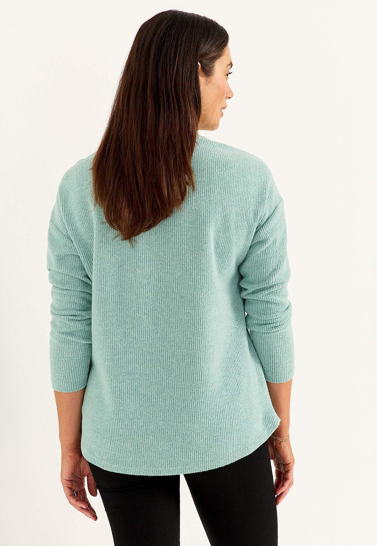 Supermyk genser med dekorativ midtsøm Beata