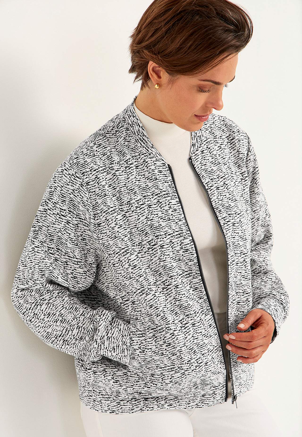 Bomberjakke i tricot