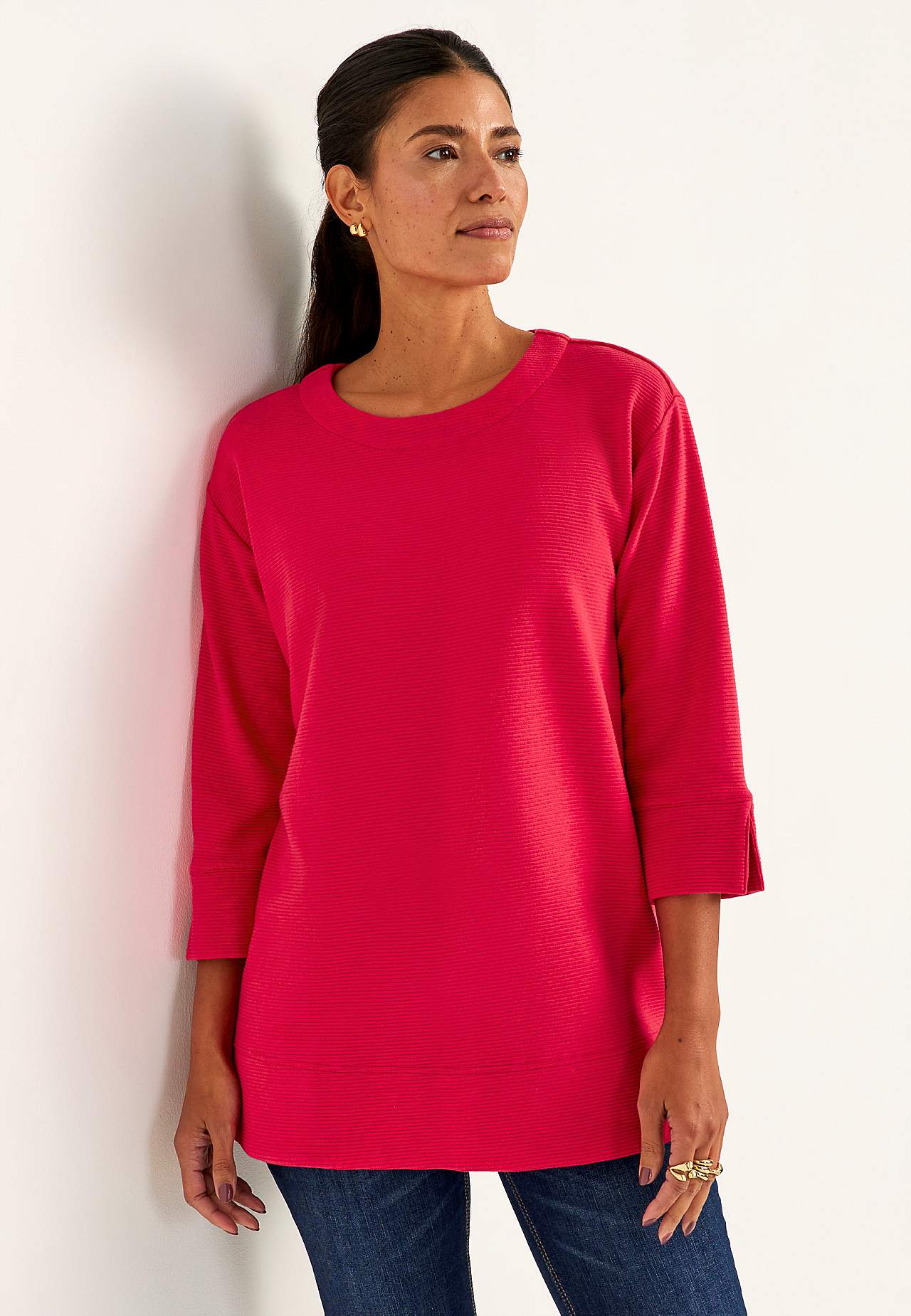 Jerseytunika med splitt