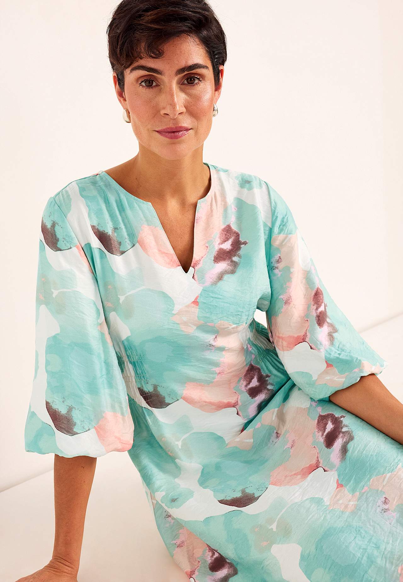 Kjole med fôret pufferme