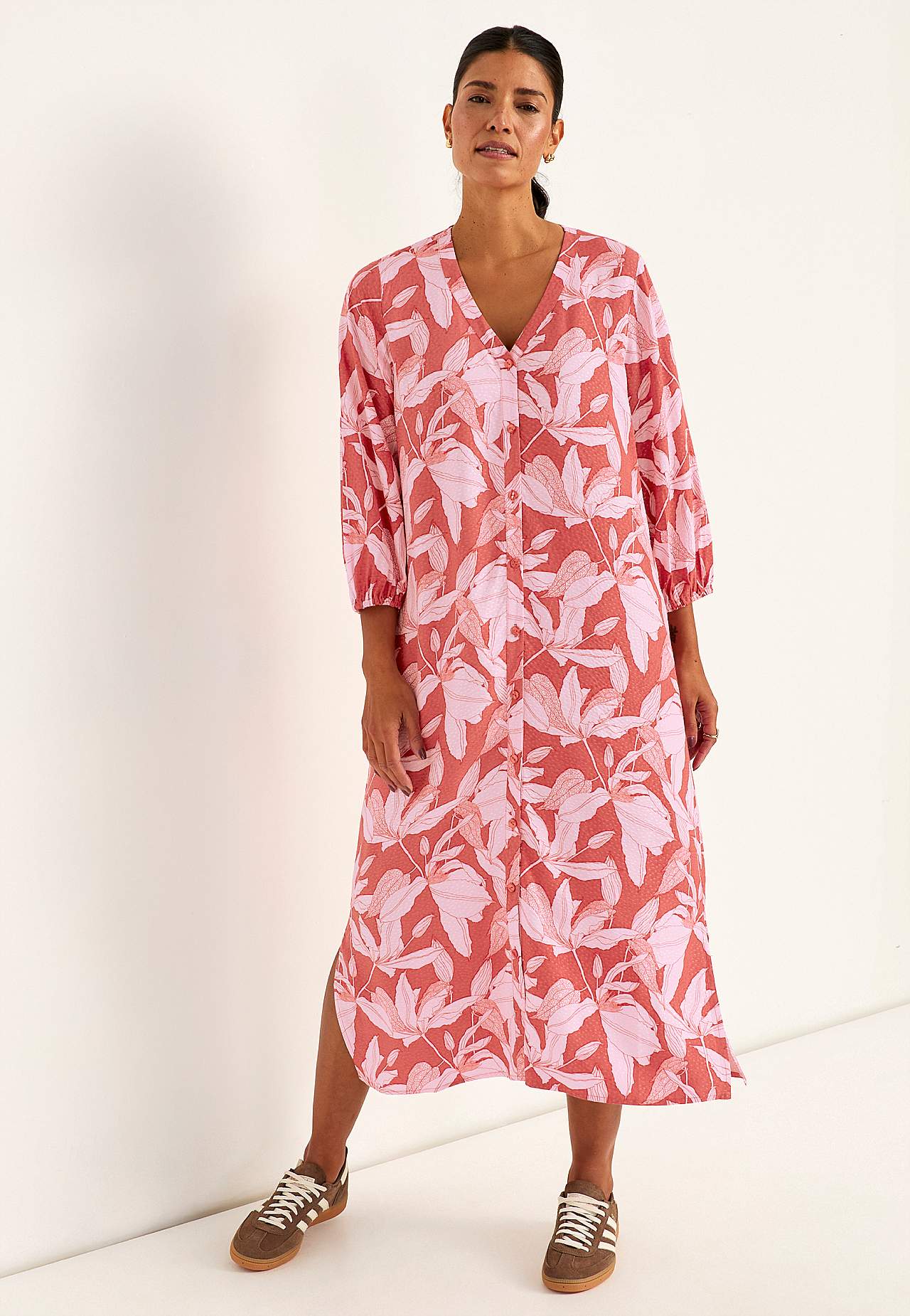 Vevet kjole med lommer