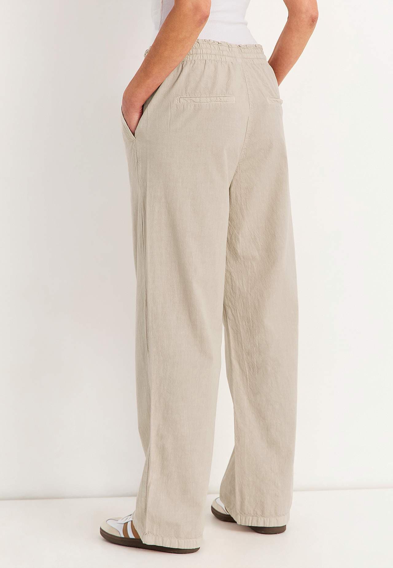 Bukse i vasket bomull