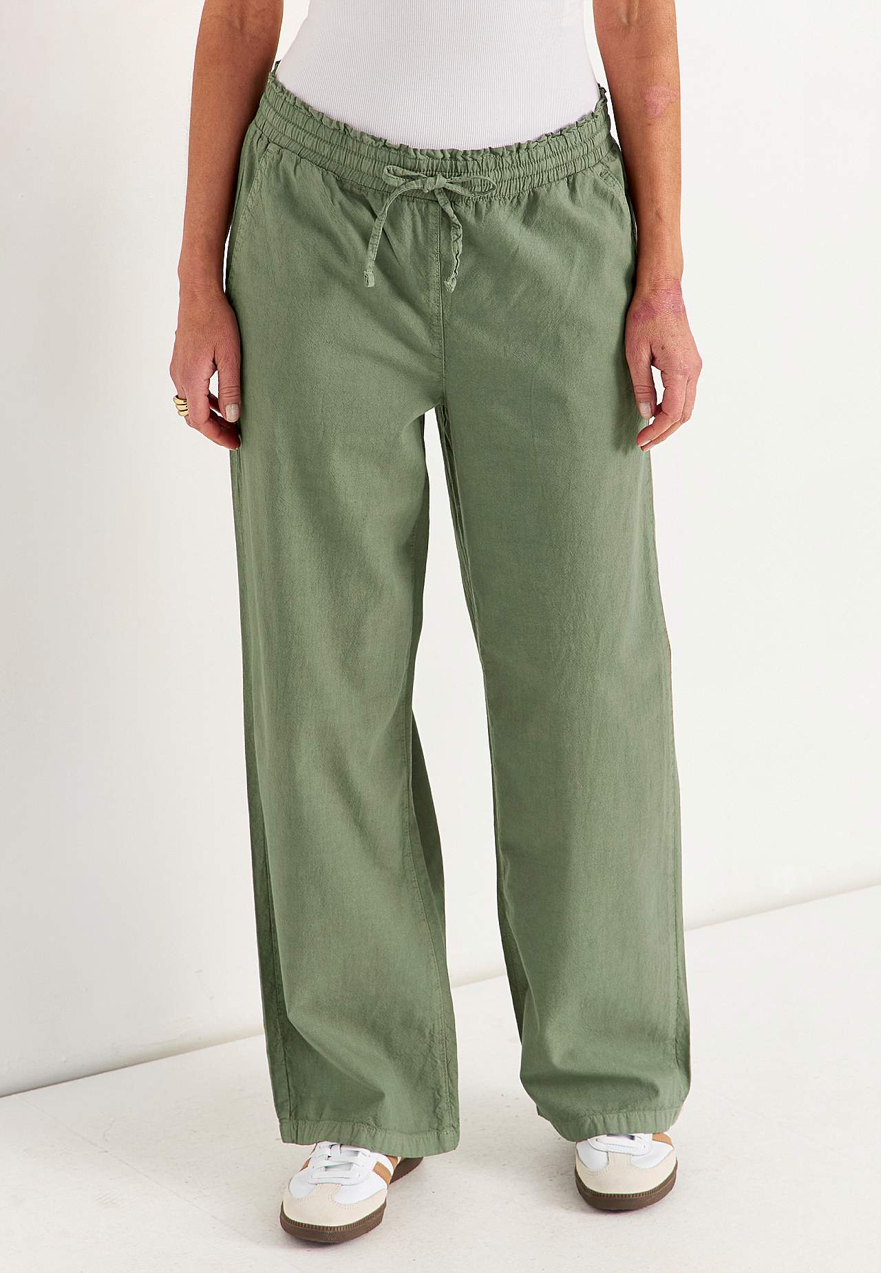 Bukse i vasket bomull