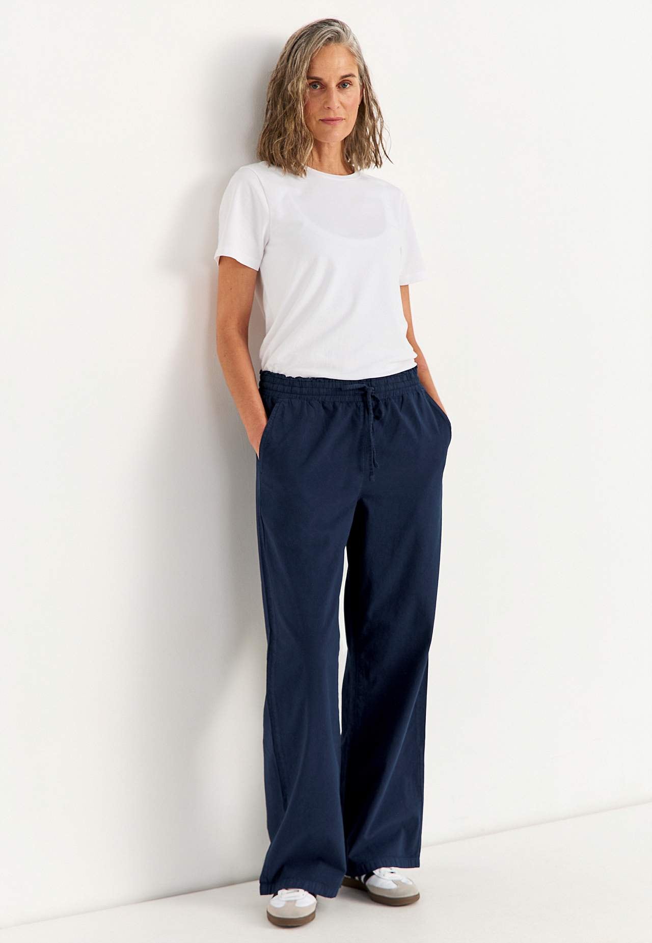 Bukse i vasket bomull