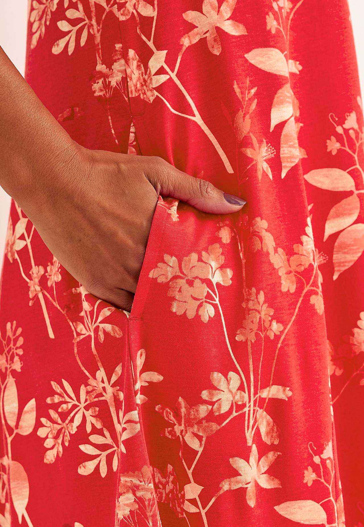 Mønstret Jersey-kjole med lommer