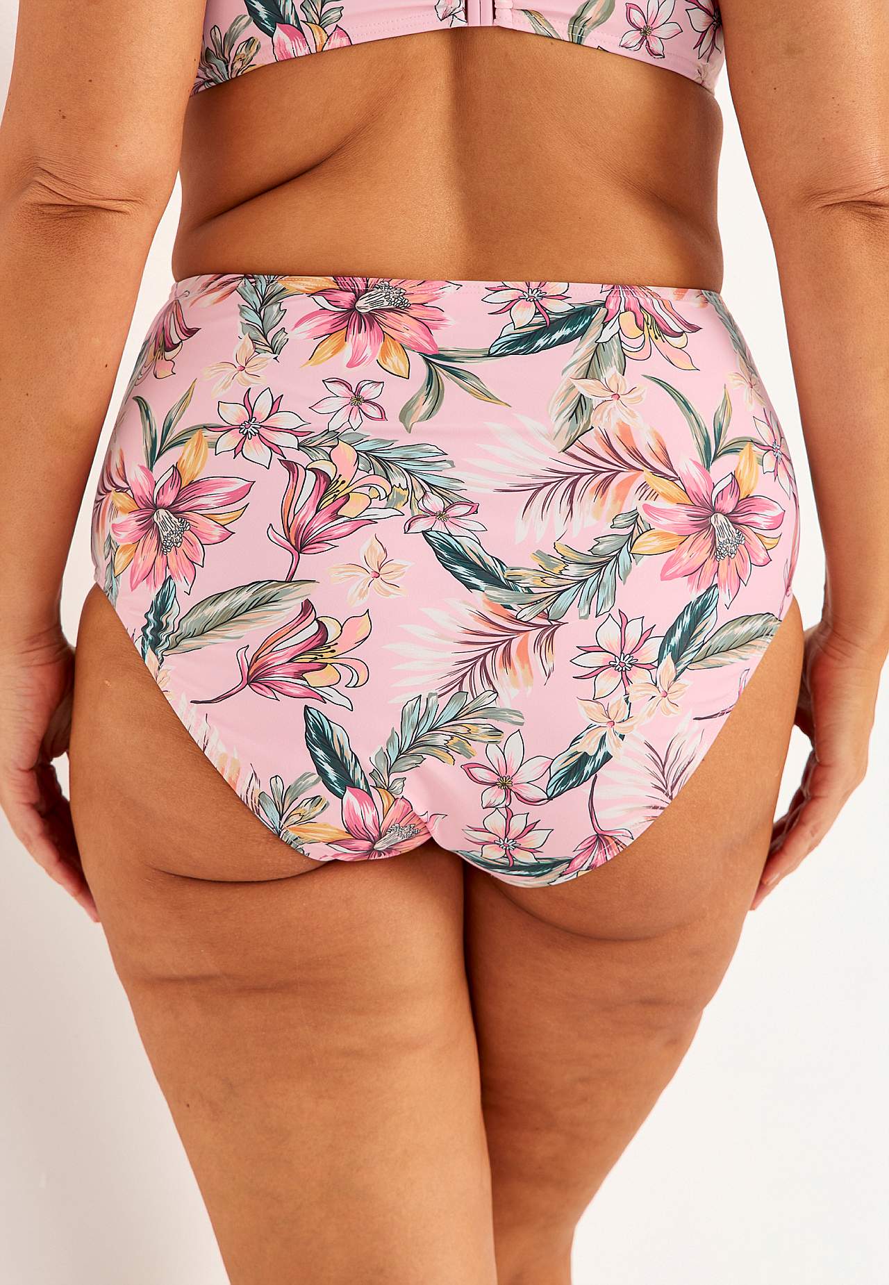 Bikiniunderdel med høy midje og et blomstermønster Verona