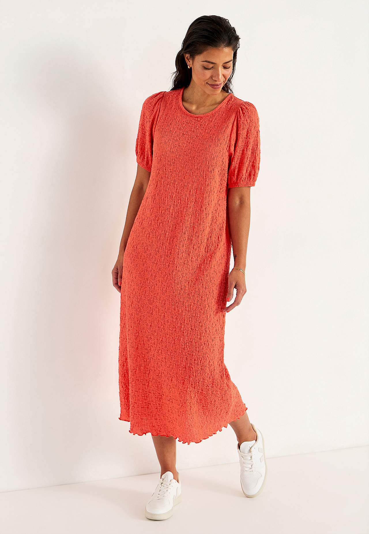 Jersey-kjole med struktur