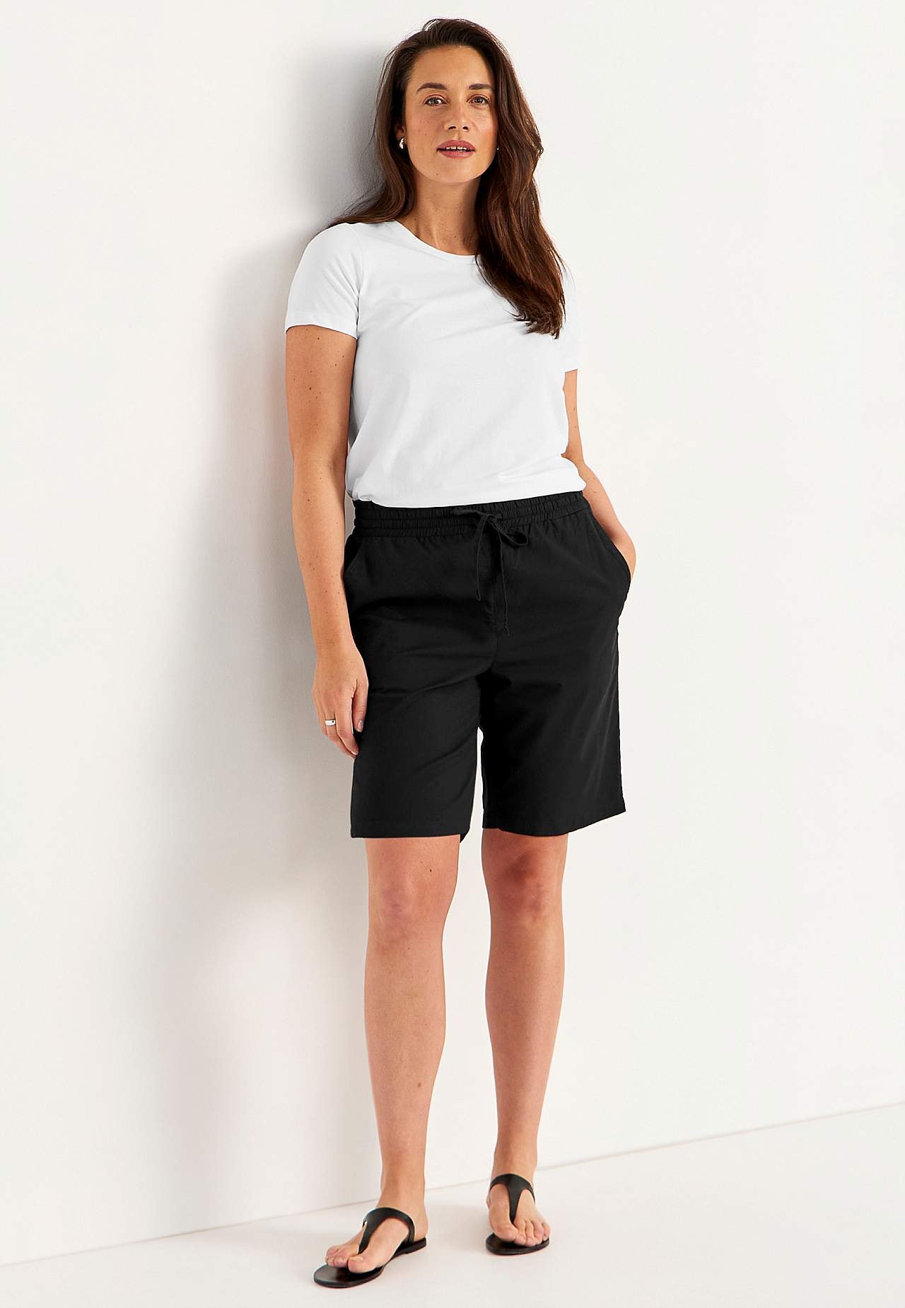 Shorts i vasket bomull